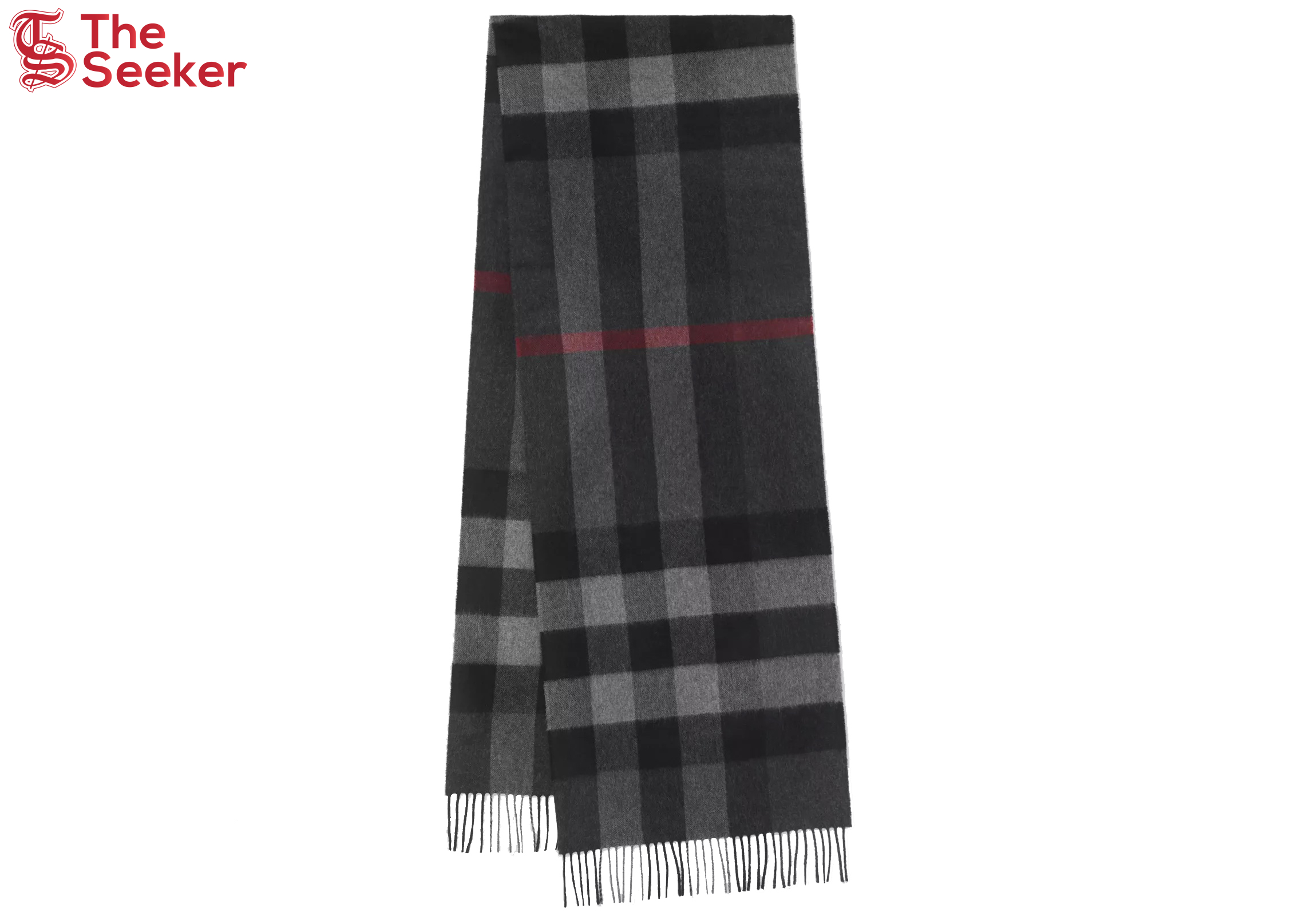 Burberry Check Cashmere Scarf Charcoal