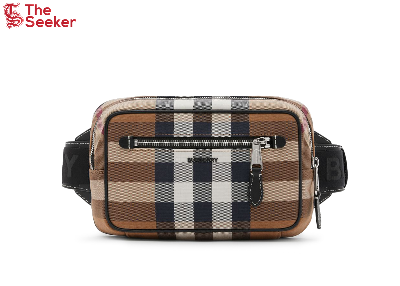 Burberry Check Cotton Canvas and Leather Bum Bag Birch Brown