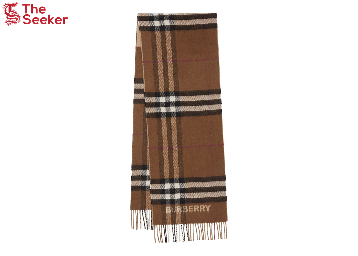 Burberry Contrast Check Cashmere Scarf Archive Beige/Birch Brown