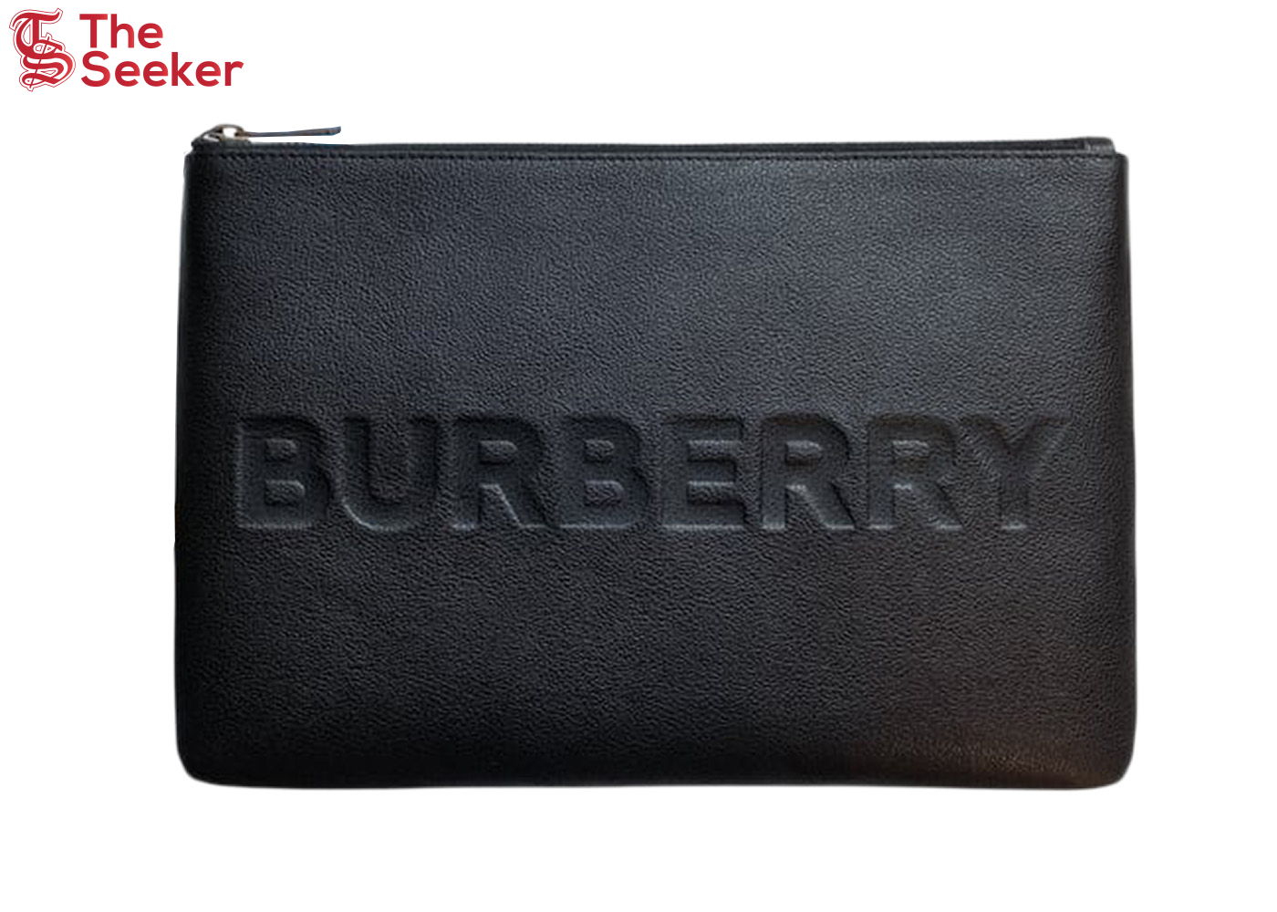 Burberry Embossed Leather Pouch Black
