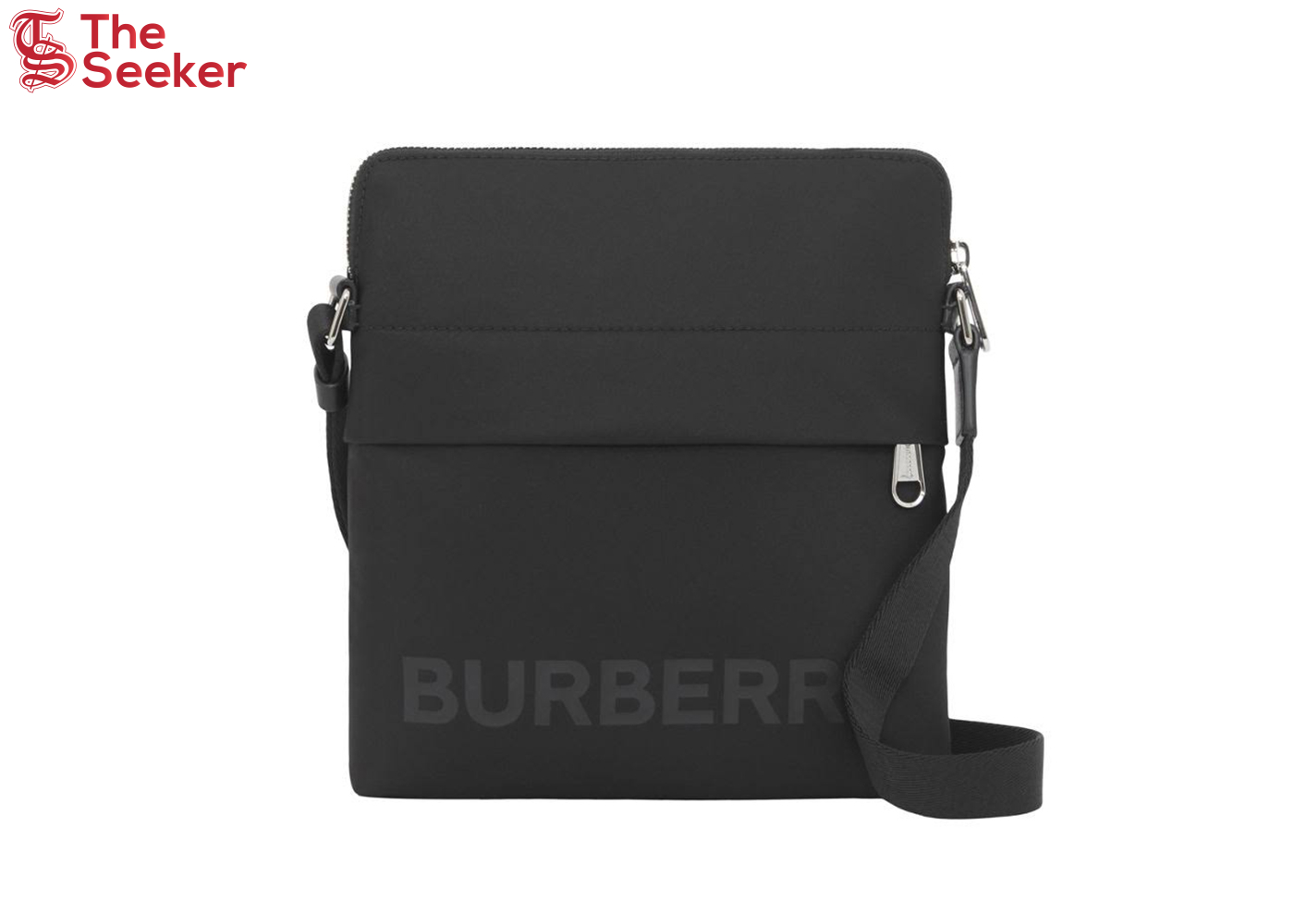Burberry Logo Print Nylon Crossbody Bag Black