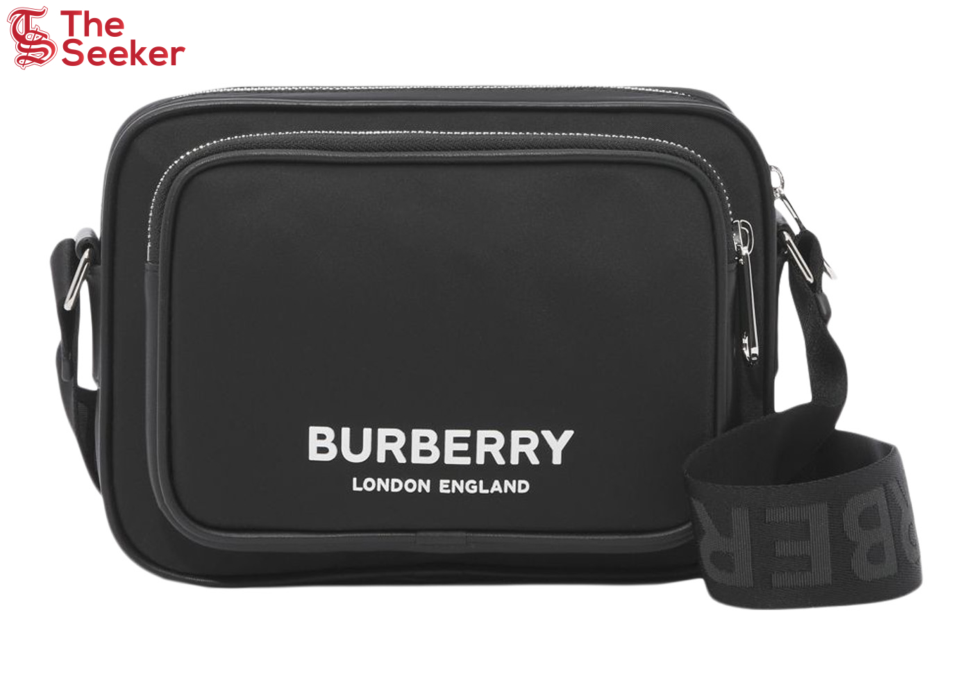 Burberry Logo Print Nylon Crossbody Crossbody Bag Black