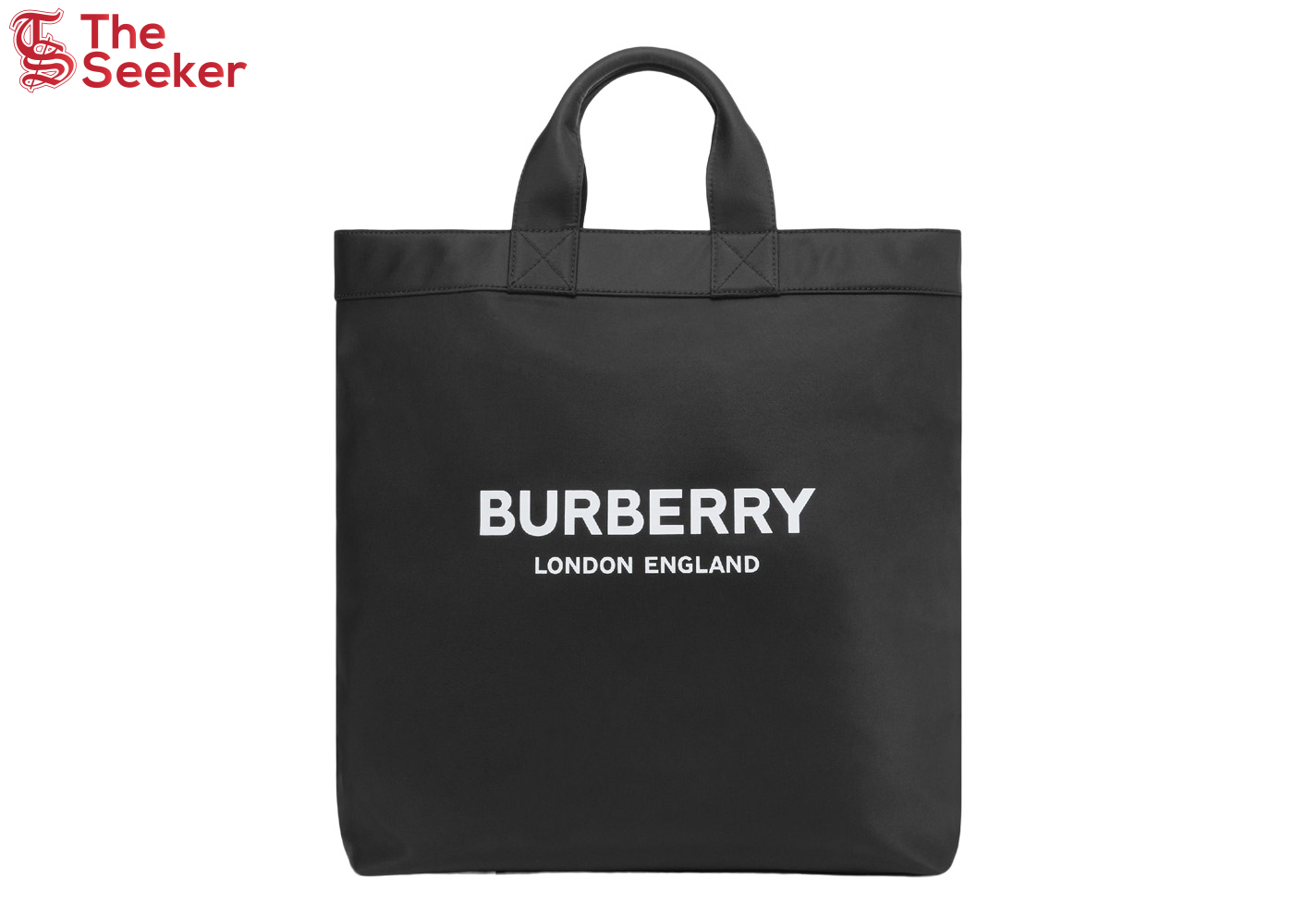 Burberry Logo Print Nylon Tote Bag Black