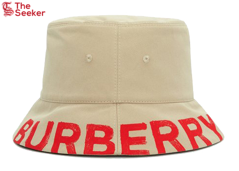 Burberry Logo-Print Reversible Bucket Hat Honey/Red