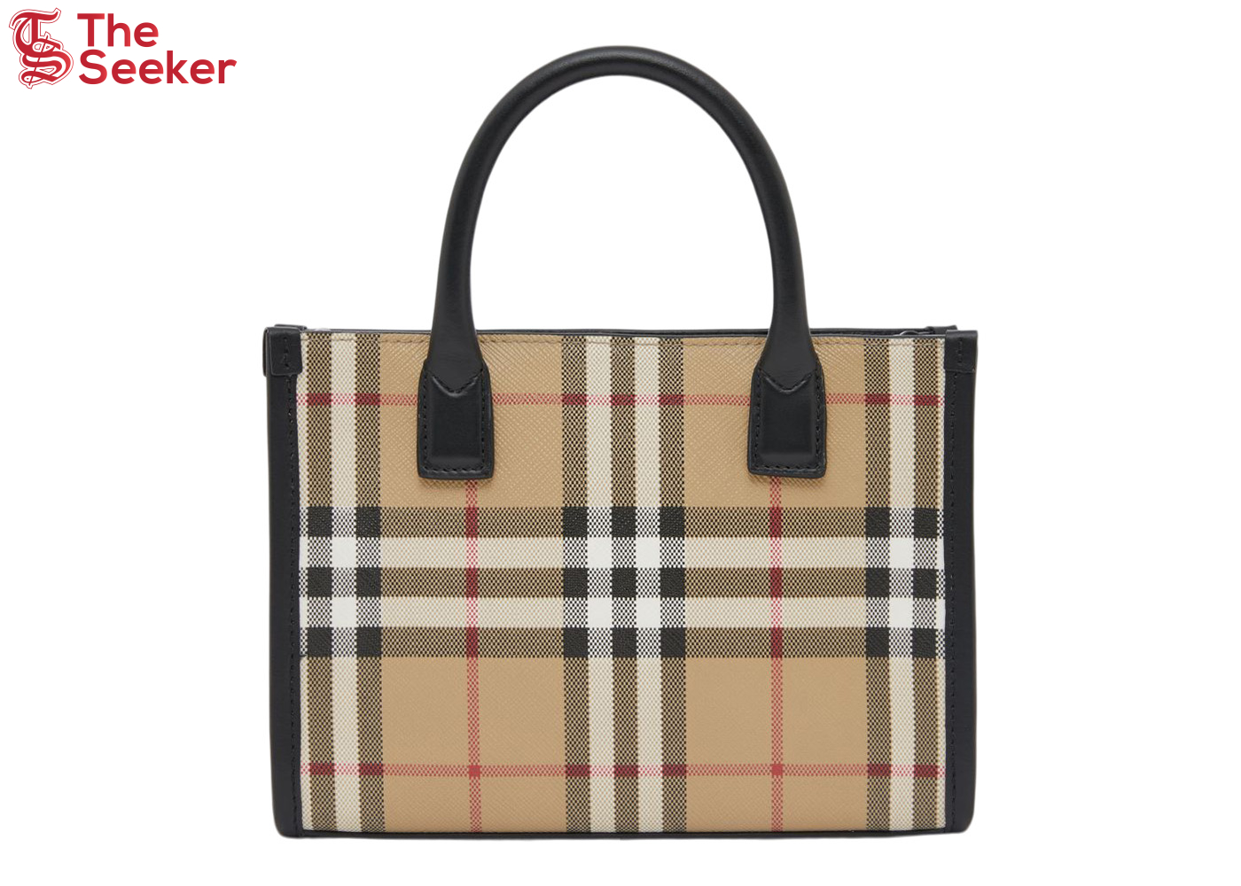 Burberry Mini Vintage Check and Leather Tote Bag Archive Beige