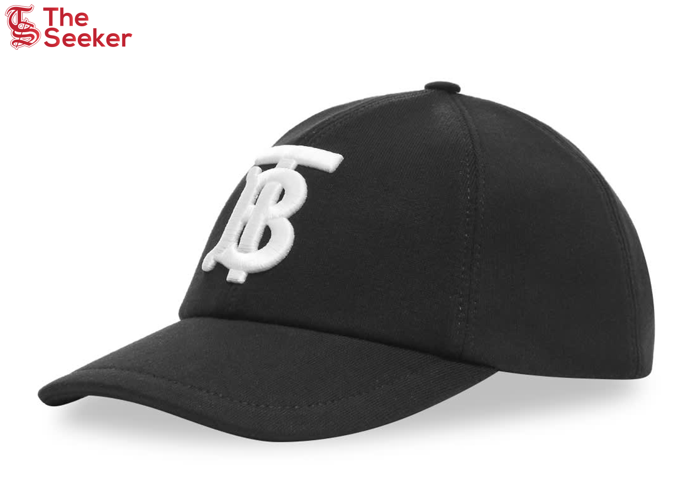 Burberry Monogram Motif Cotton Jersey Baseball Cap Black White