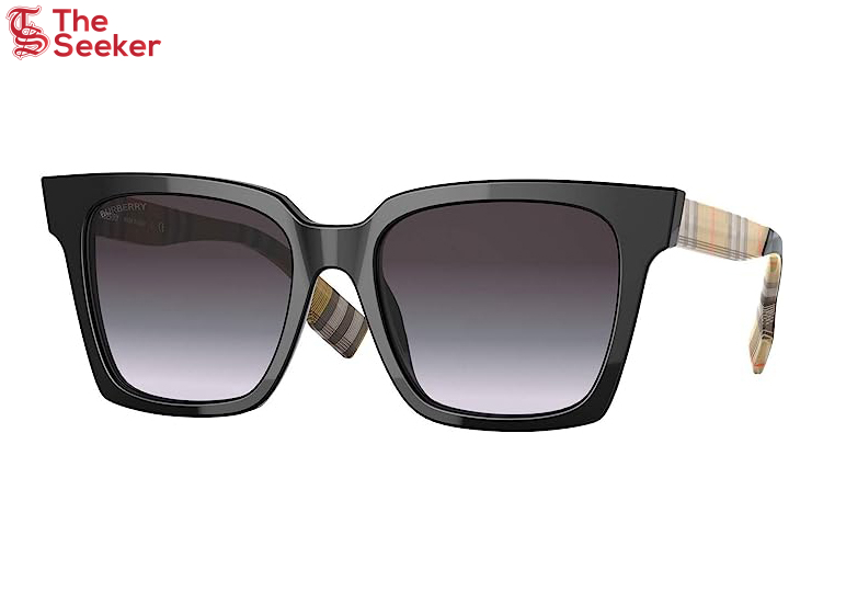Burberry Sunglasses Maple Square Frame Black Beige Vintage Check (40816711)