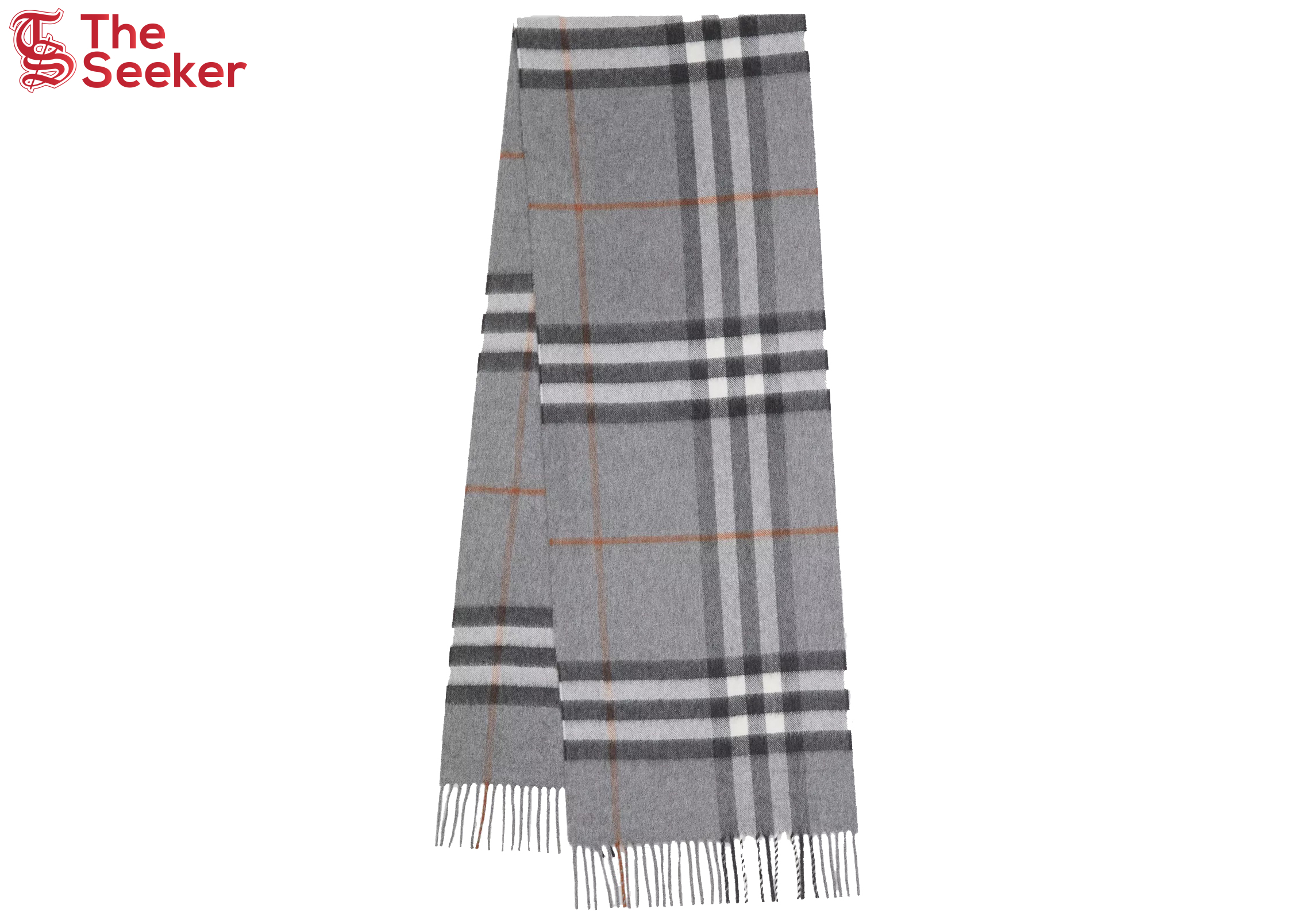 Burberry The Classic Check Cashmere Scarf Grey