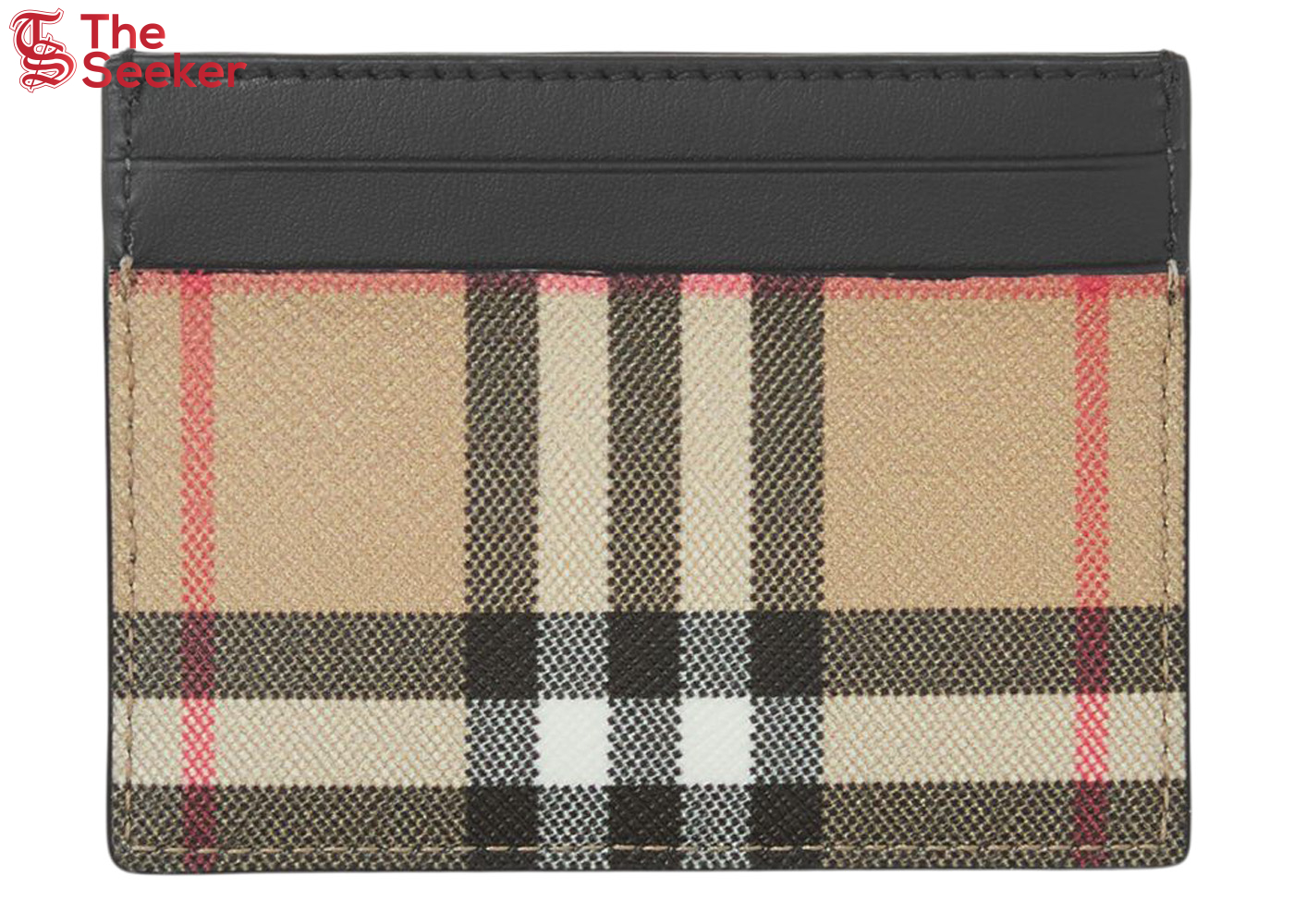 Burberry Vintage Check (5 Slot) Card Case Black/Archive Beige