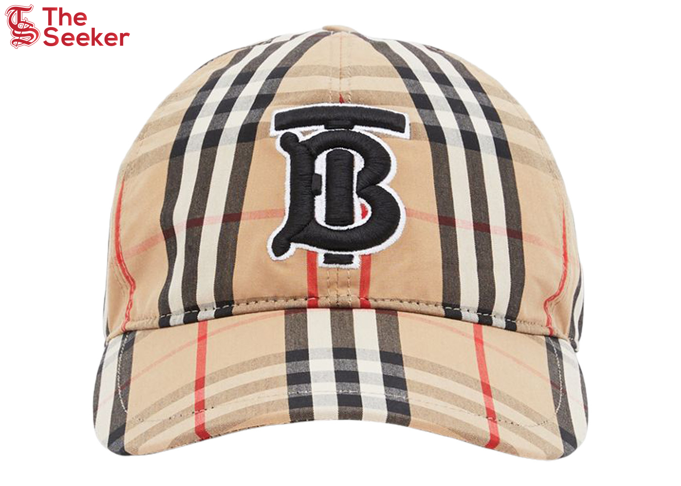 Burberry Vintage Check Cotton Baseball Cap Monogram Motif Archive Beige