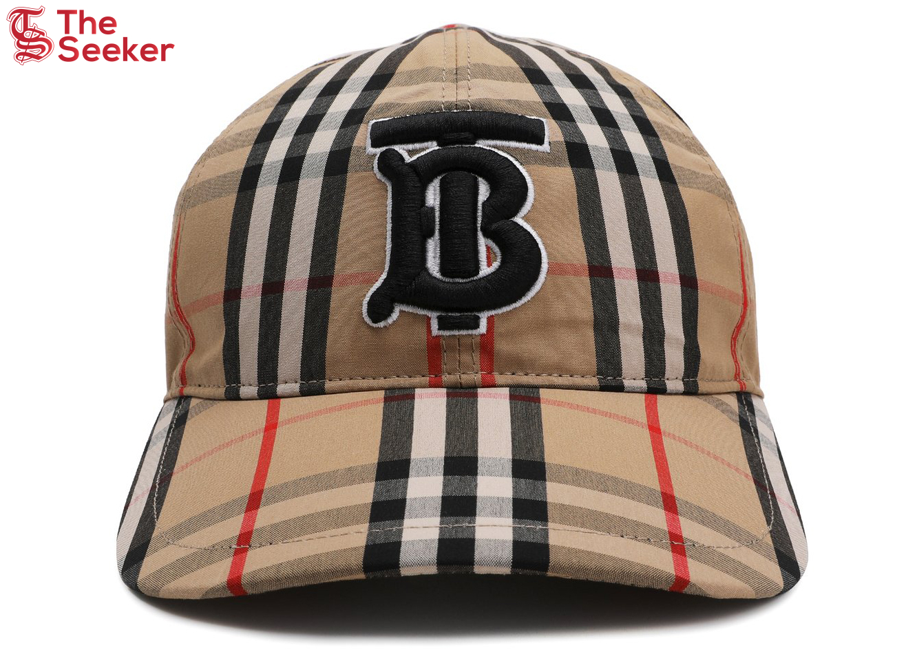 Burberry Vintage Check Cotton Baseball Cap Monogram Motif Beige