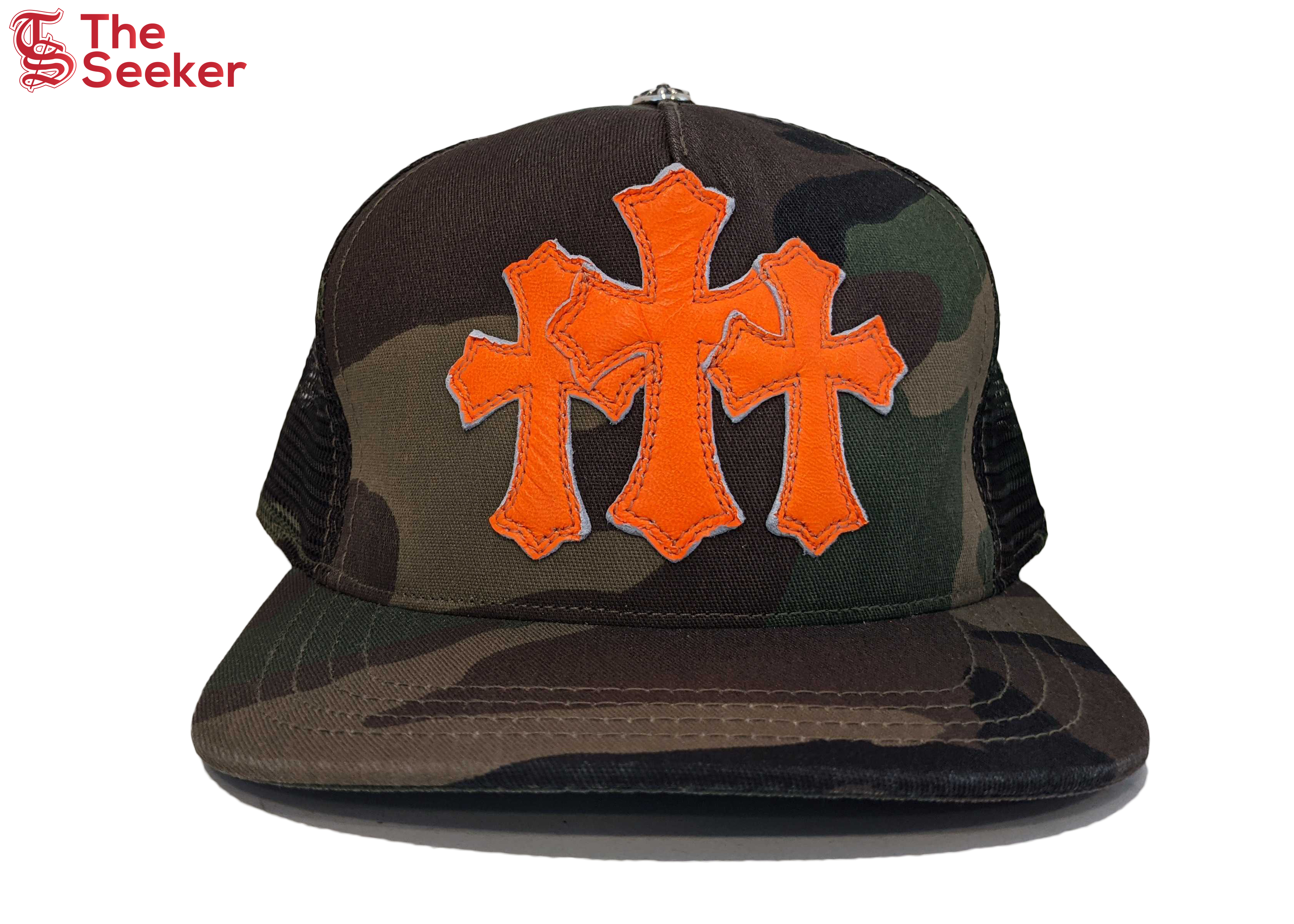 Chrome Hearts Cemetery Trucker Hat Camo/Orange