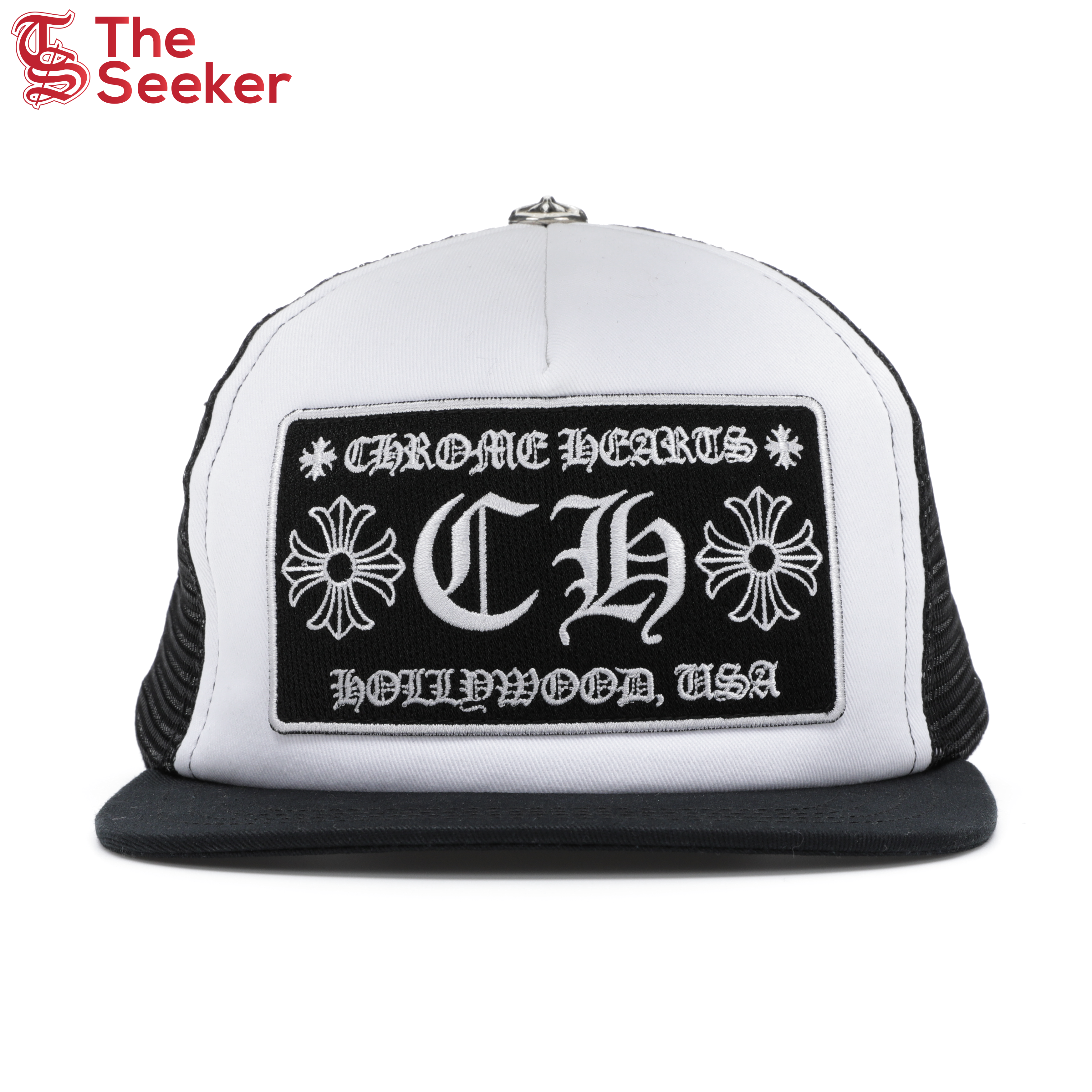Chrome Hearts CH Hollywood Trucker Hat Black/White