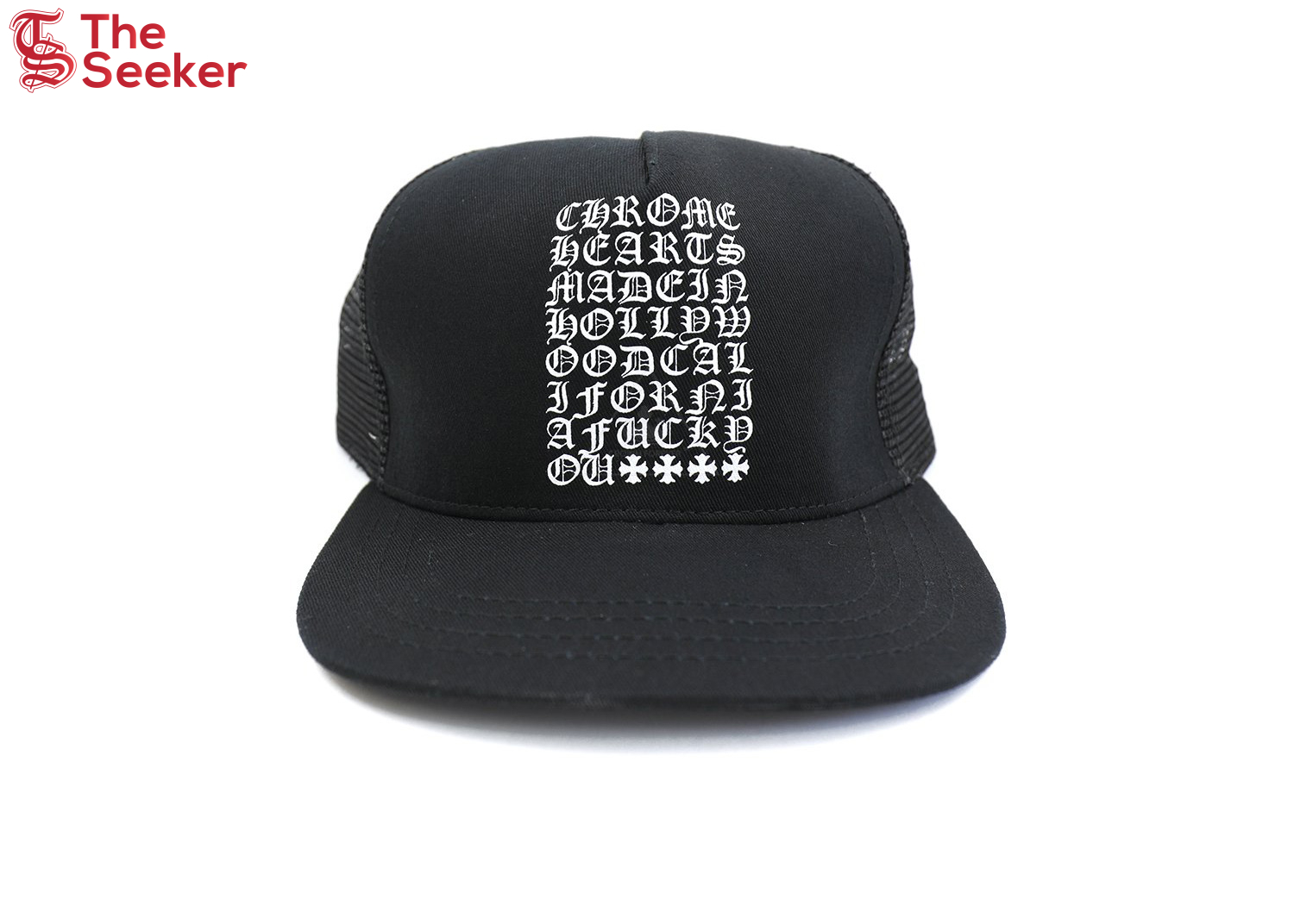 Chrome Hearts Eye Chart Made in Hollywood Trucker Hat Black