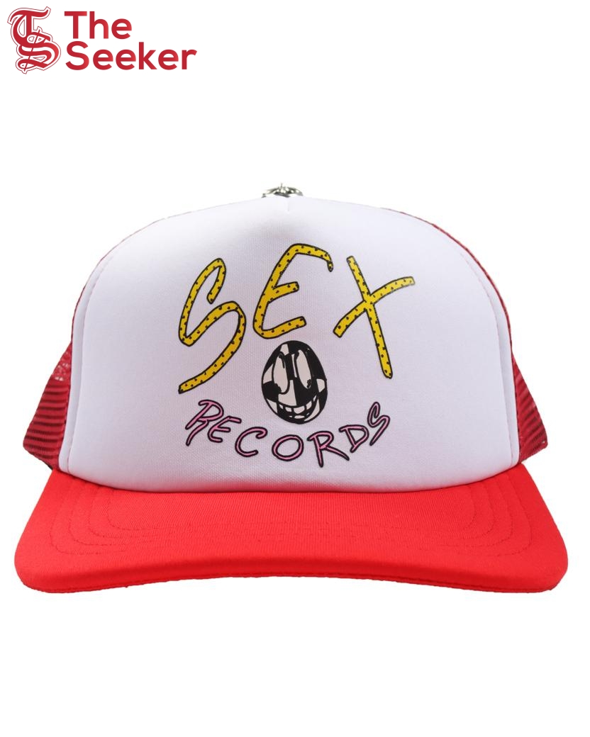 Chrome Hearts Matty Boy Sex Records Logo Trucker Hat Red/White