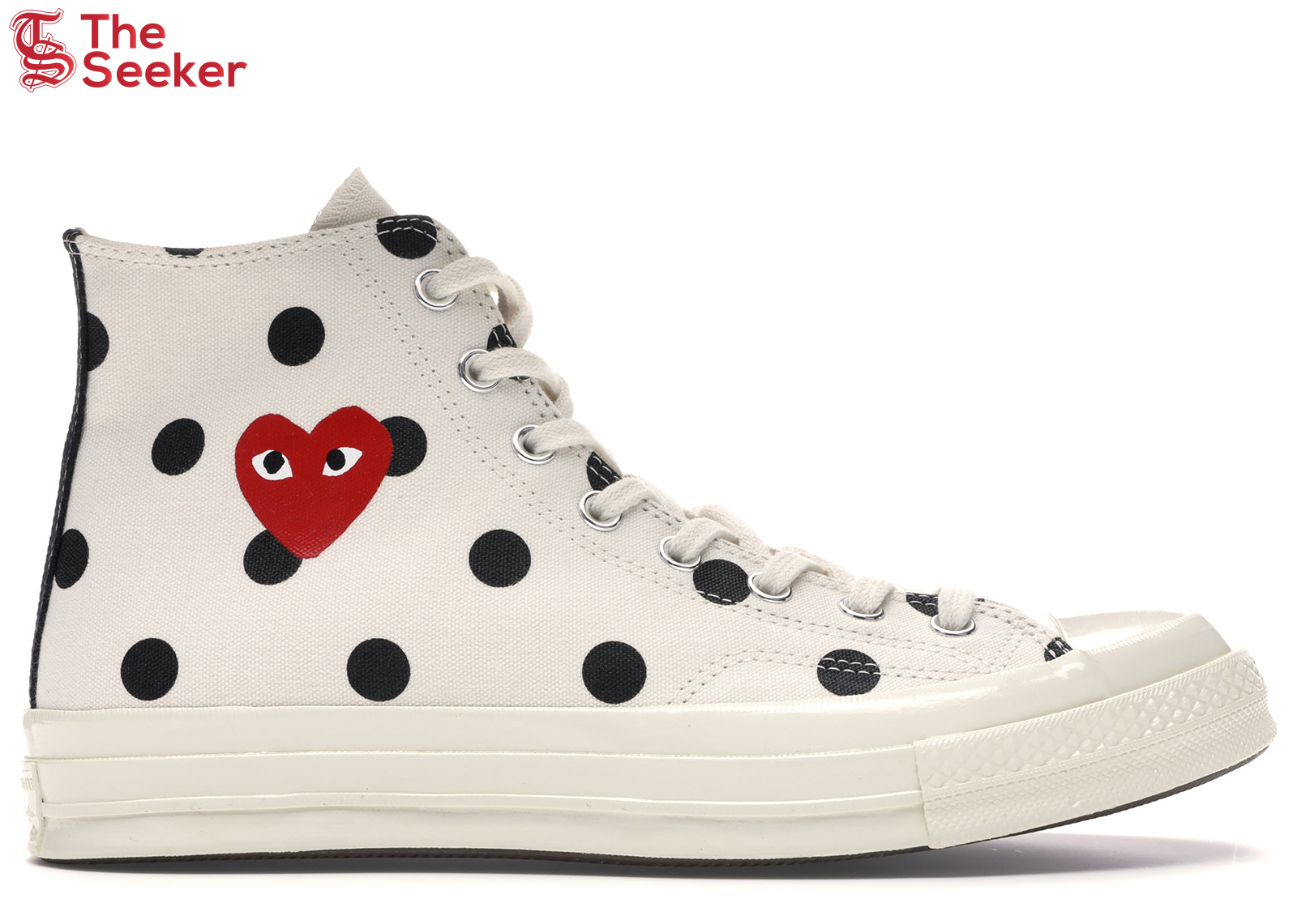 Converse Chuck Taylor All Star 70 Hi Comme des Garcons PLAY  Polka Dot White