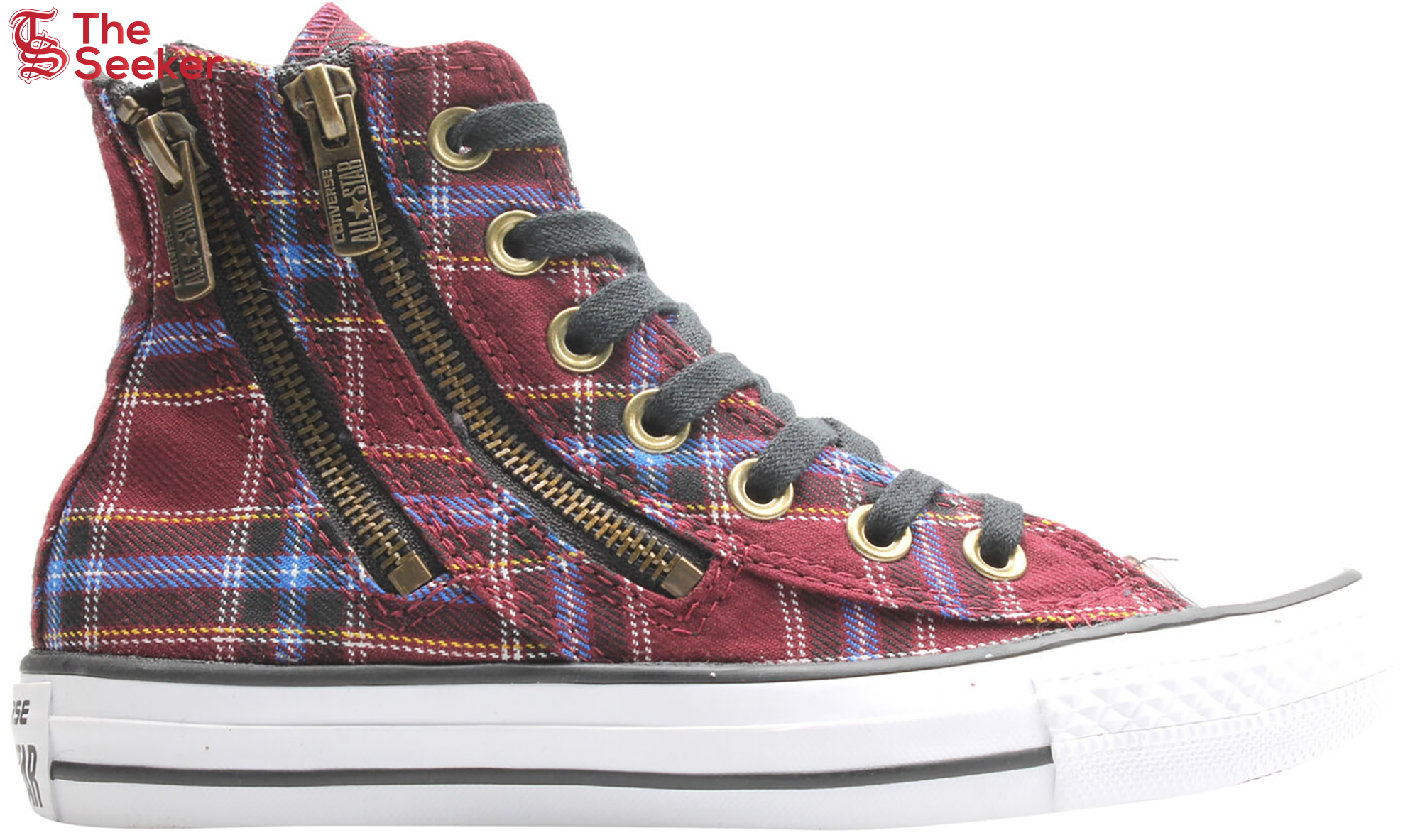 Converse Chuck Taylor All Star Double Zip Hi Red Plaid (Women's)