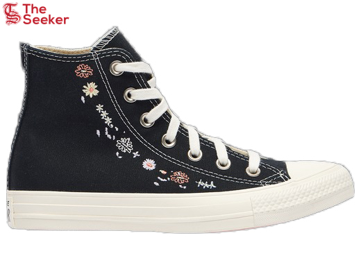 Converse Chuck Taylor All Star Lift Hi Black Floral Embroidery (Women's)