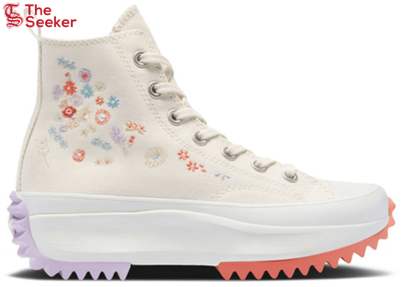 Converse Run Star Hike Platform Hi Embroidered Floral Egret