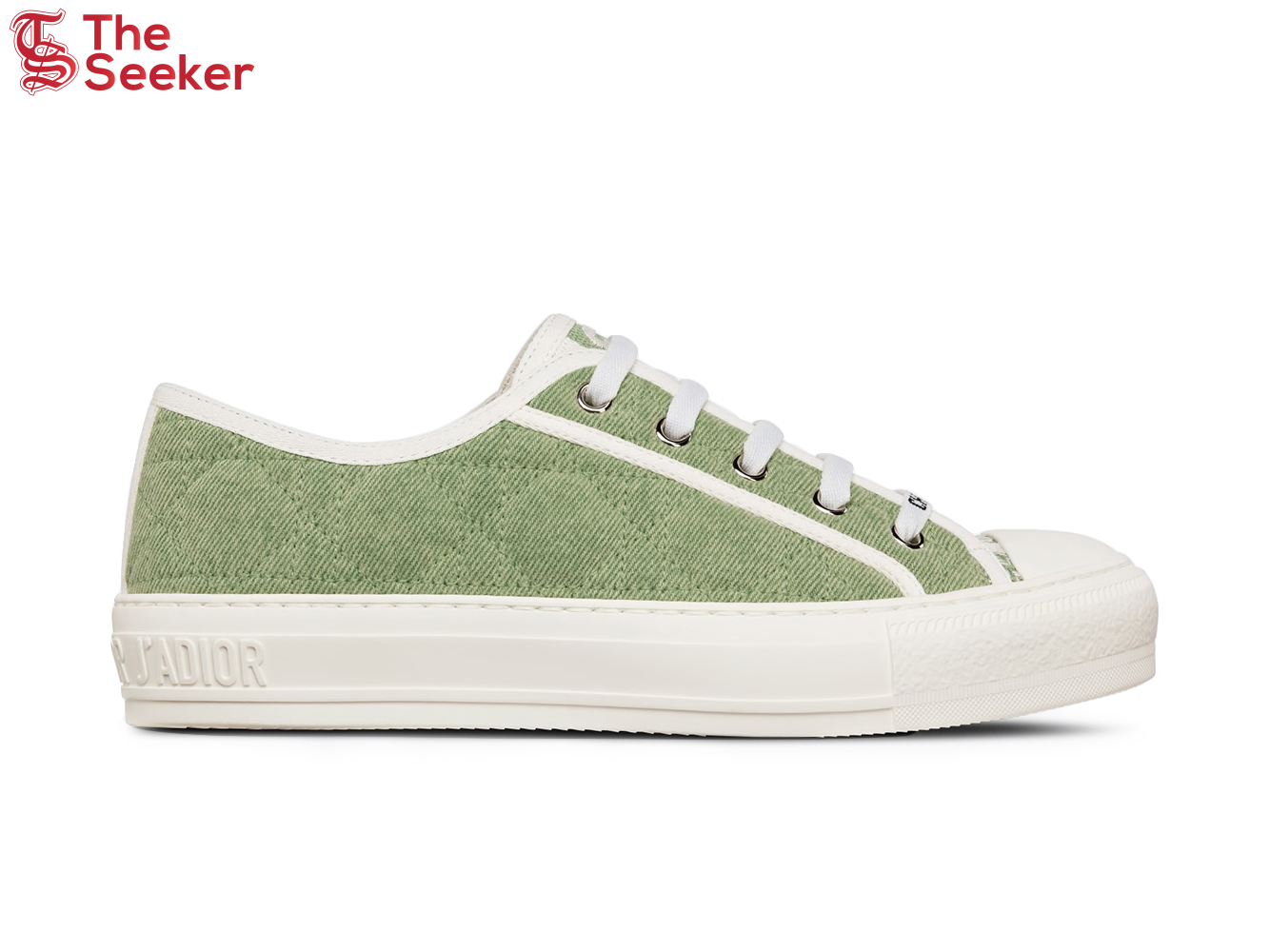 Dior Walk'N'Dior Low Top Green Faded Cannage Embroidered Denim (Women's)