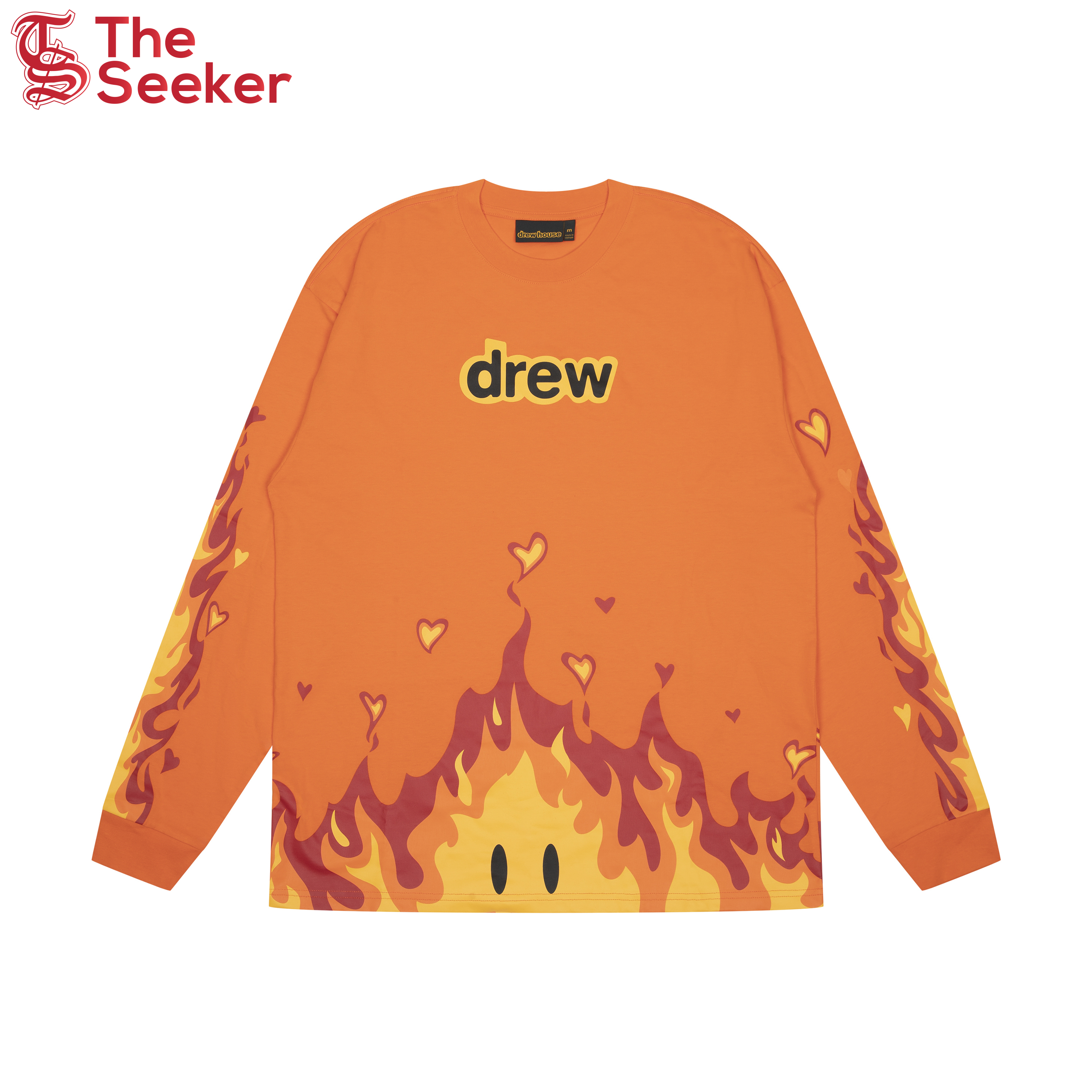 drew house fire l/s t-shirt orange