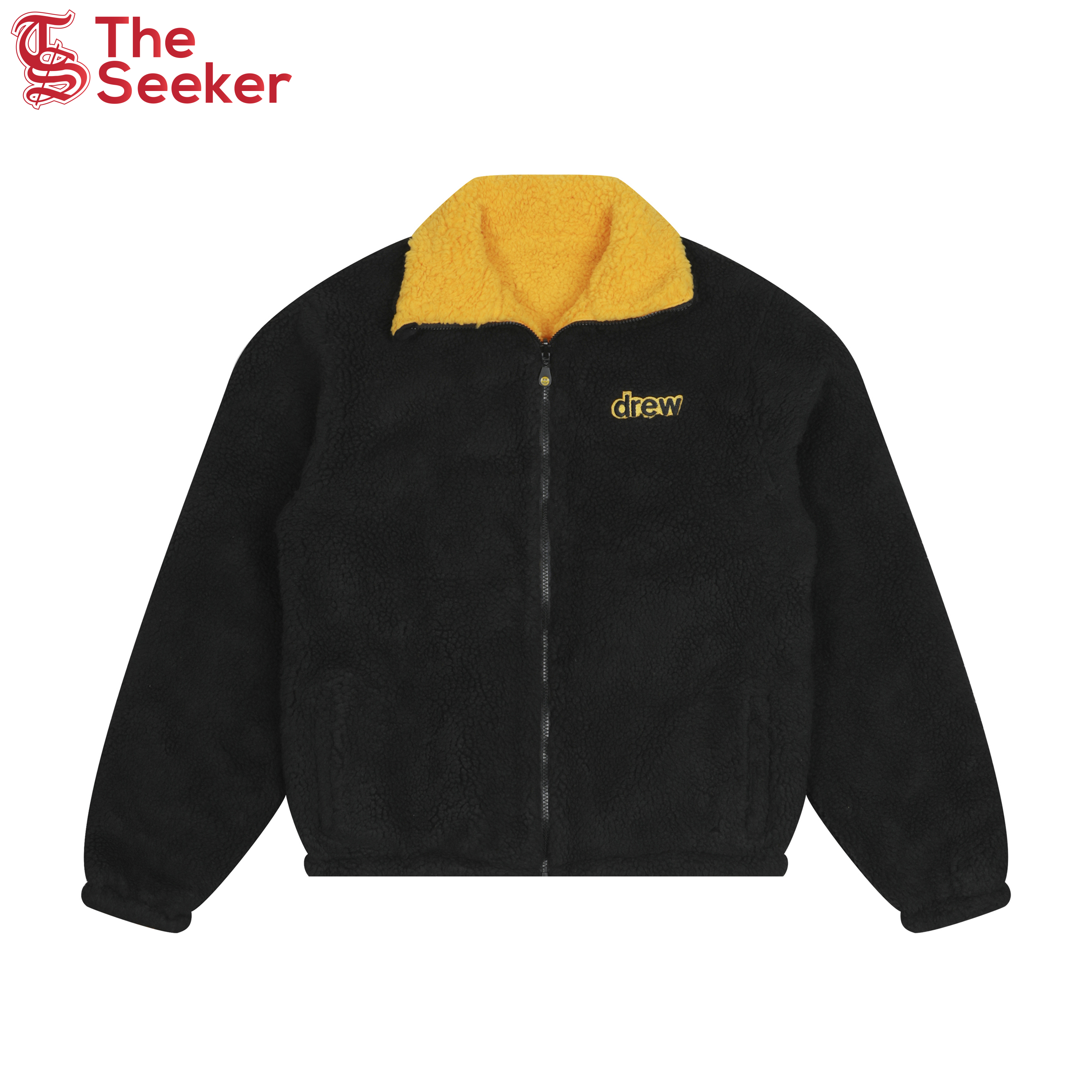 drew house reversible zip up jacket black/golden yellow