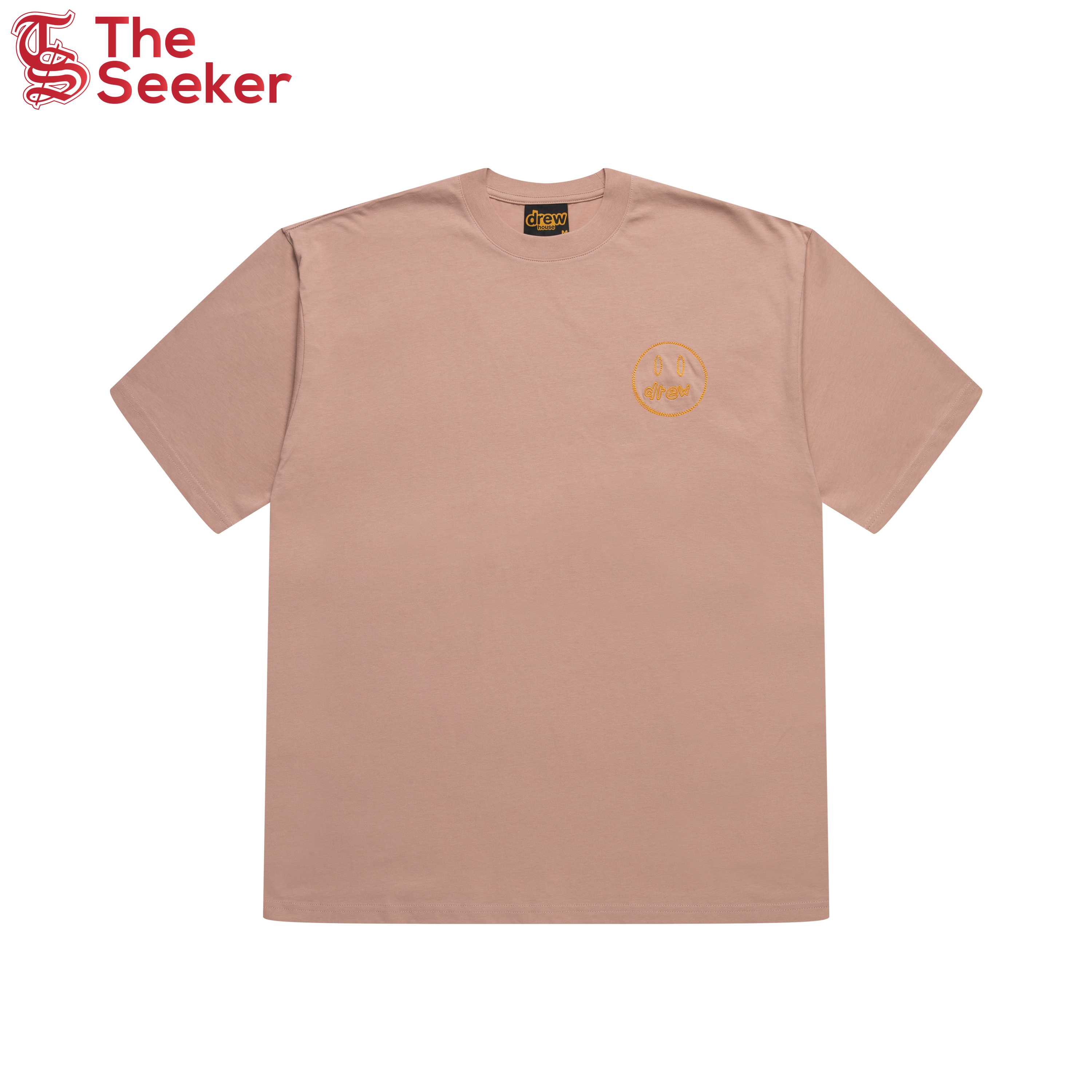 drew house sketch mascot embroidery t-shirt dusty rose