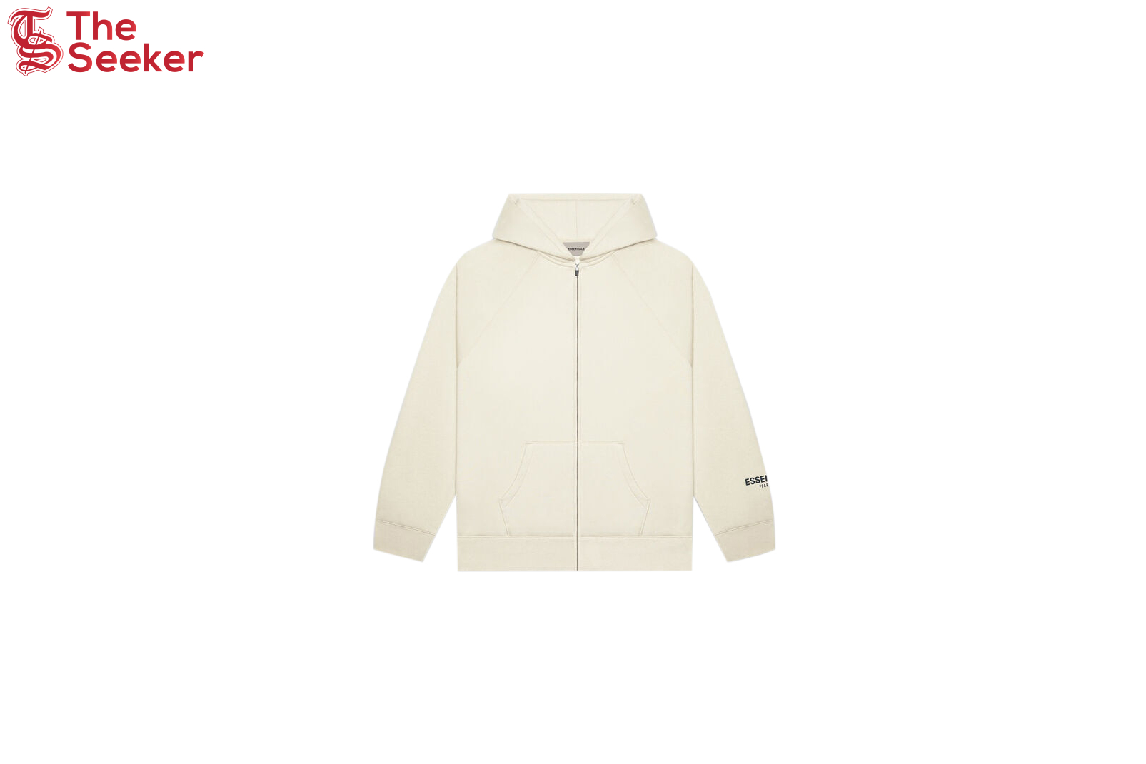 Fear of God Essentials 3D Silicon Applique Full Zip Up Hoodie Buttercream