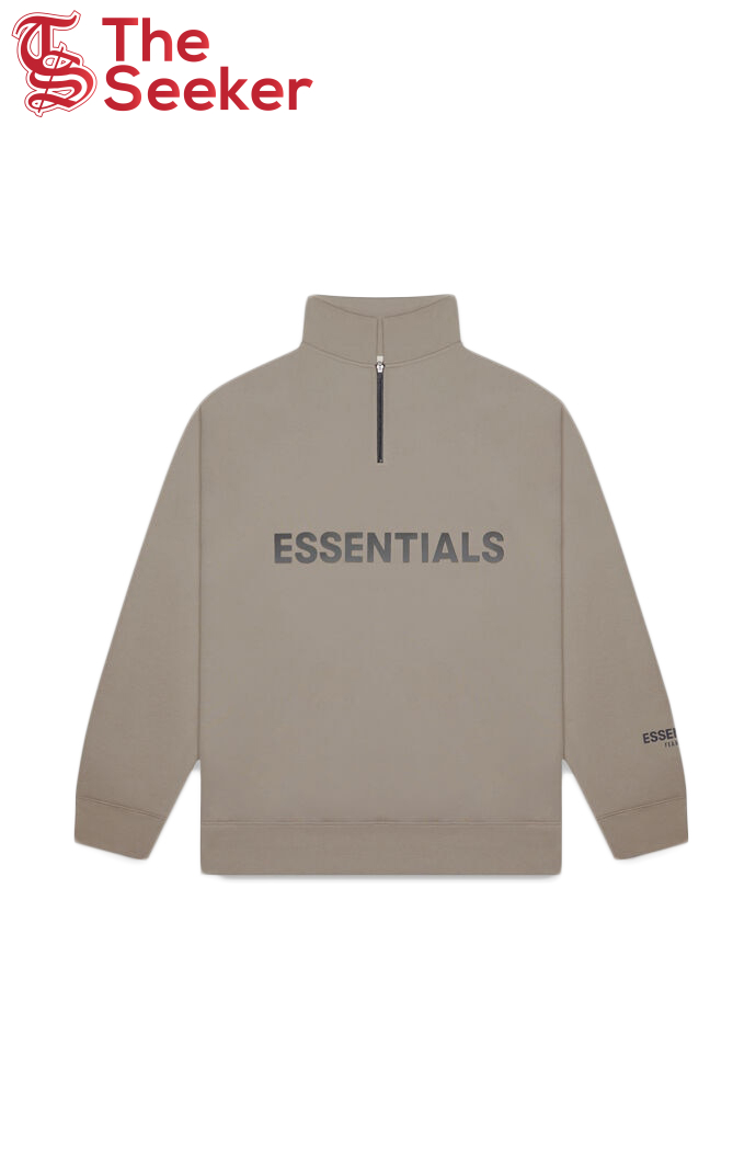 Fear of God Essentials Half Zip Pullover Sweater Taupe