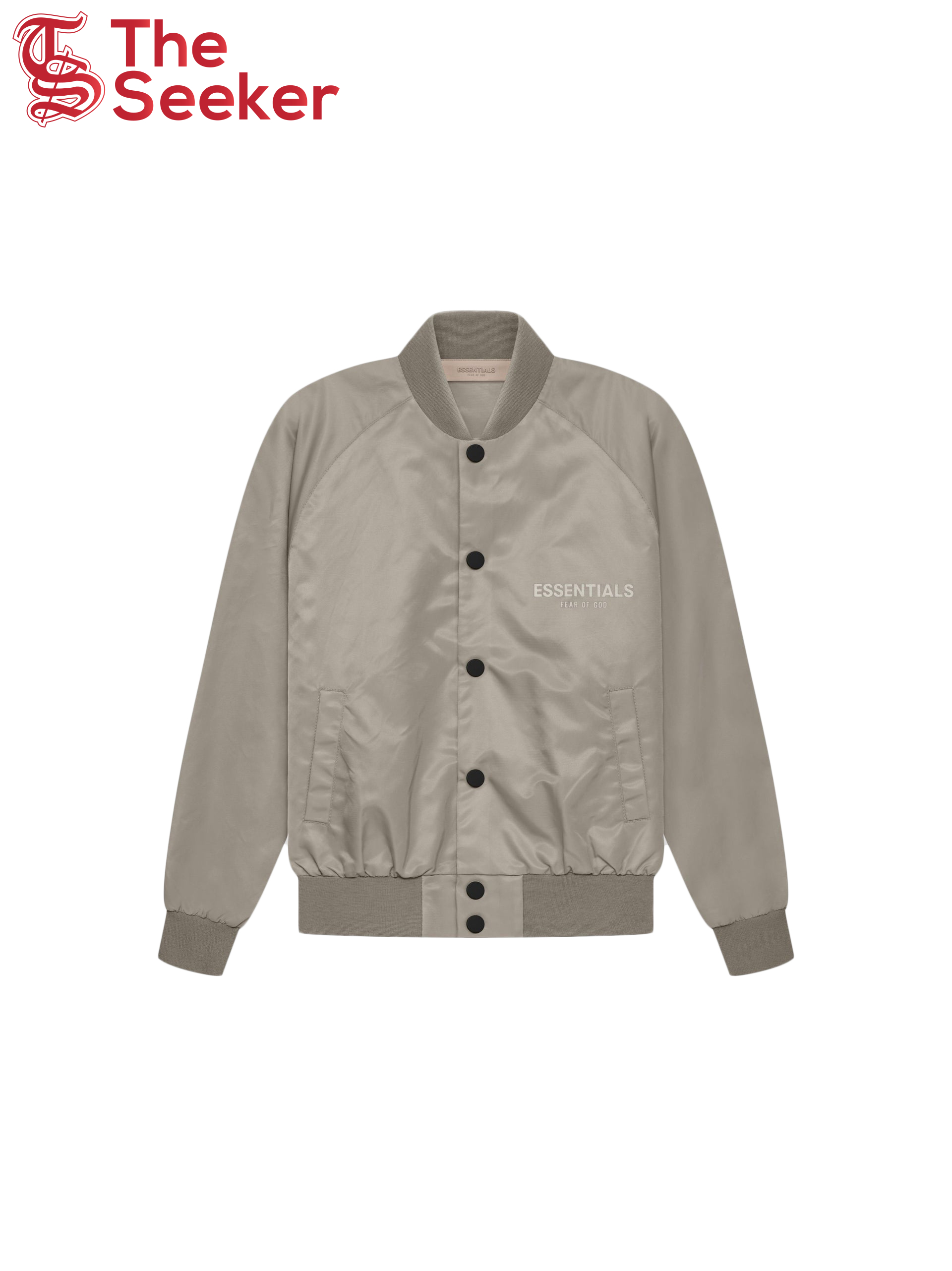 Fear of God Essentials Kids Baseball Jacket Desert Taupe