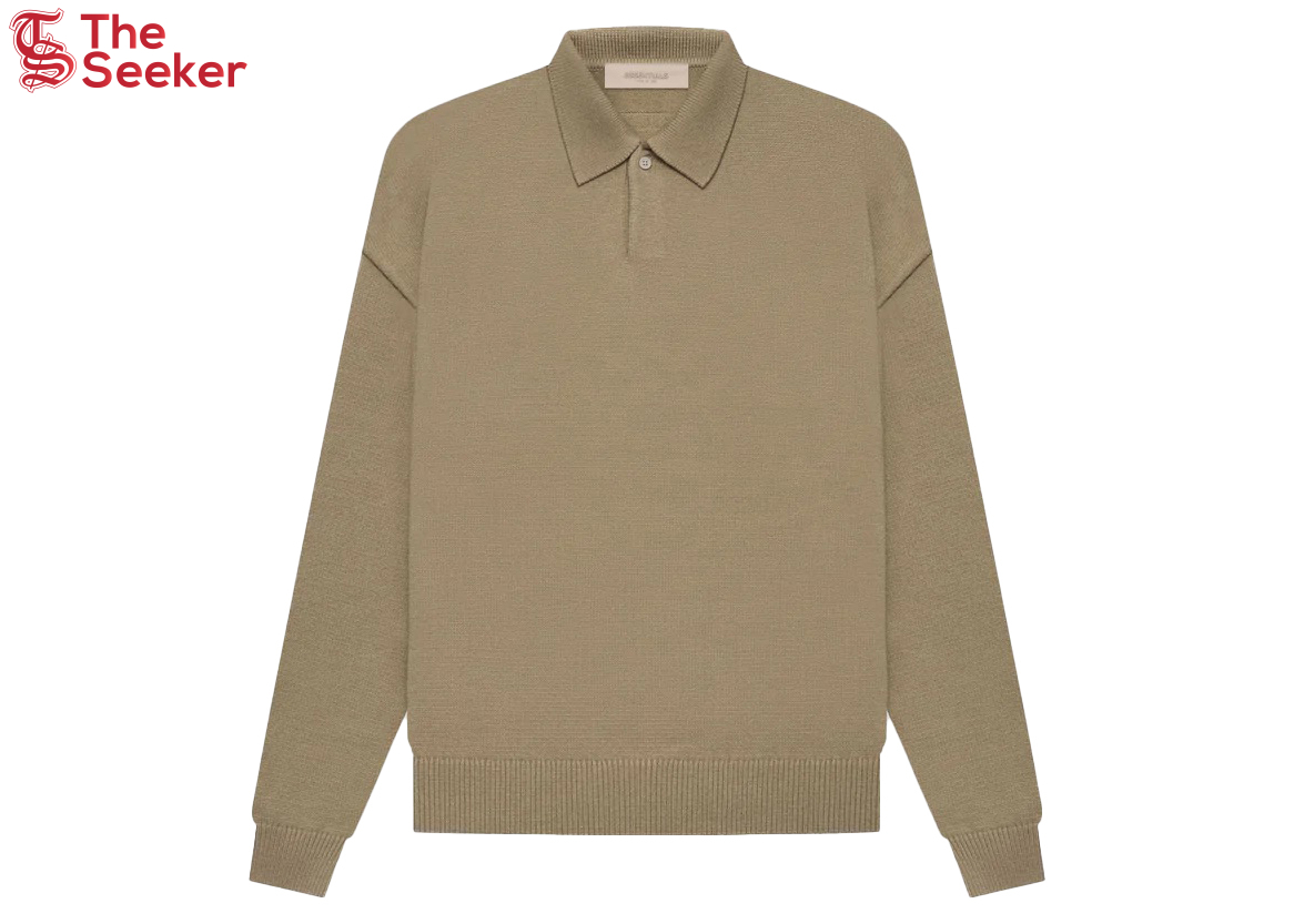 Fear of God Essentials Knit LS Polo Oak