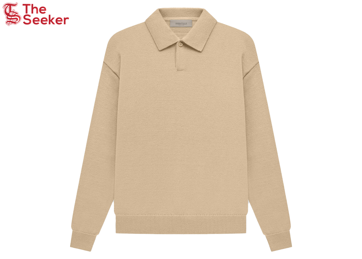 Fear of God Essentials Knit LS Polo Sand