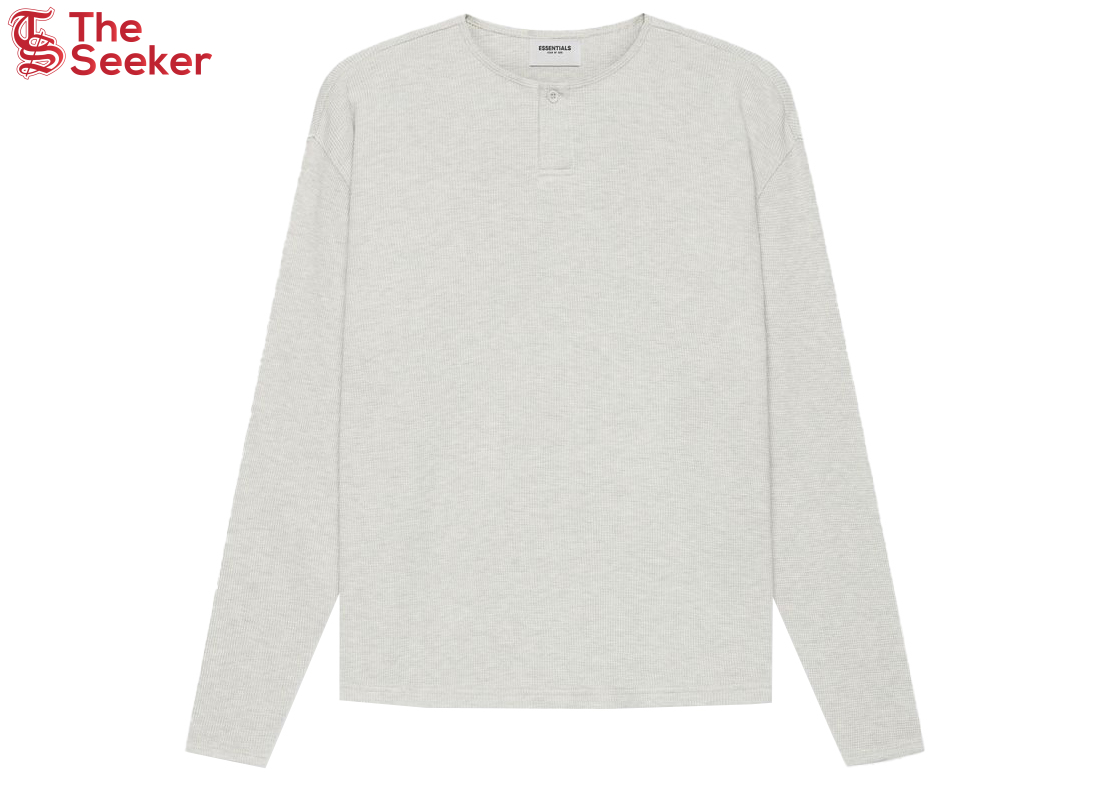 Fear of God Essentials Long Sleeve Thermal Henley Light Heather Oatmeal