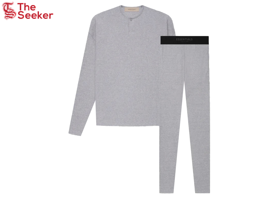 Fear of God Essentials LS Henley Thermal Set Dark Oatmeal