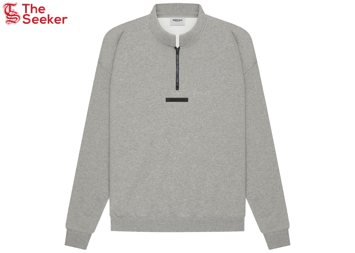 Fear of God Essentials Mockneck Half Zip Dark Heather Oatmeal