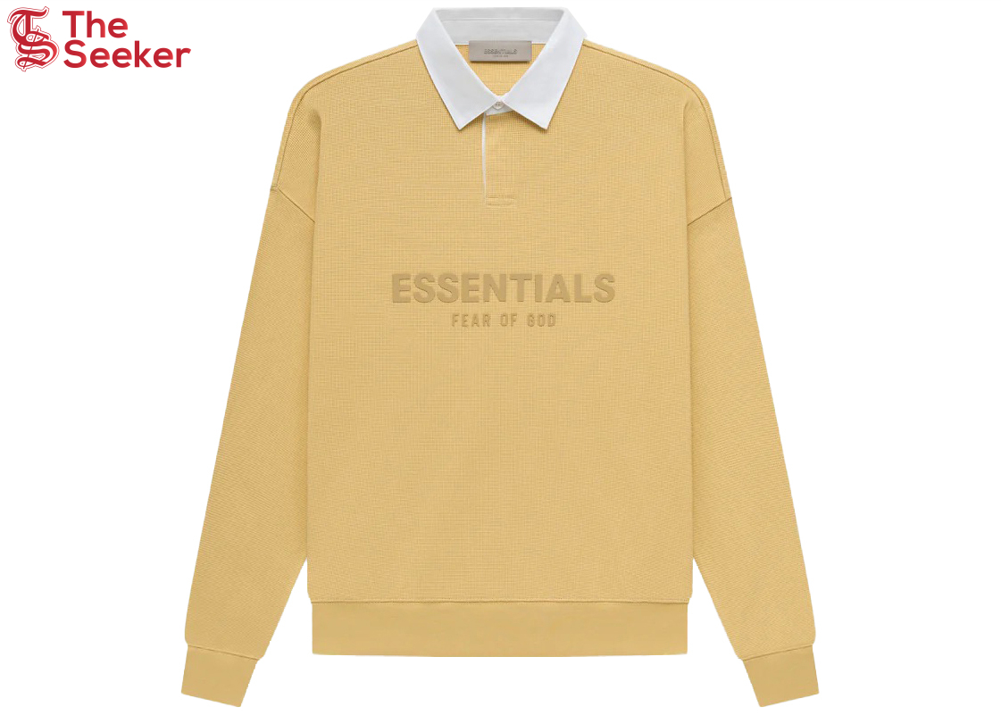 Fear of God Essentials Waffle Henley Rugby Light Tuscan