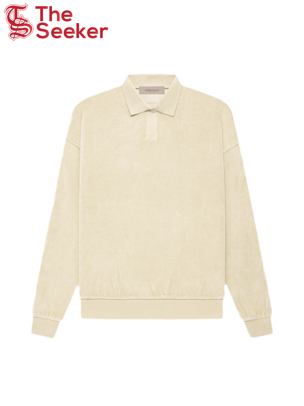 Fear of God Essentials Women's Velour L/S Polo Egg Shell