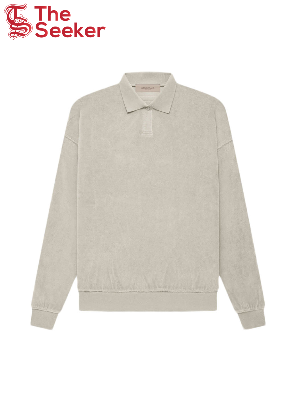 Fear of God Essentials Womens Velour LS Polo Smoke