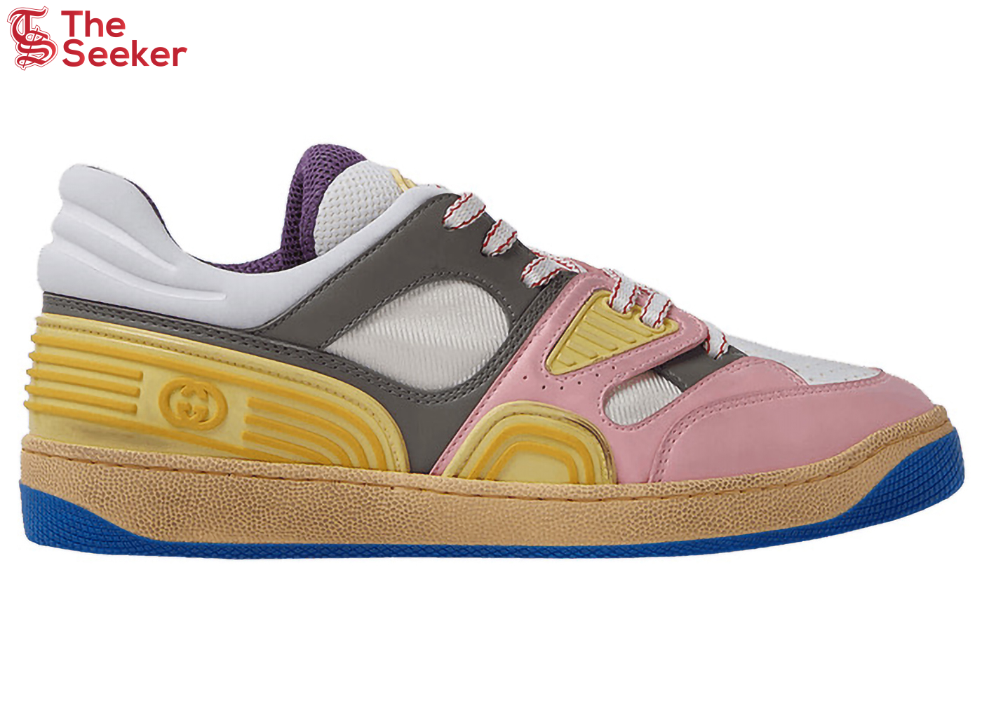 Gucci Basket Low-Top Sneaker Yellow Pink Blue (Women's)