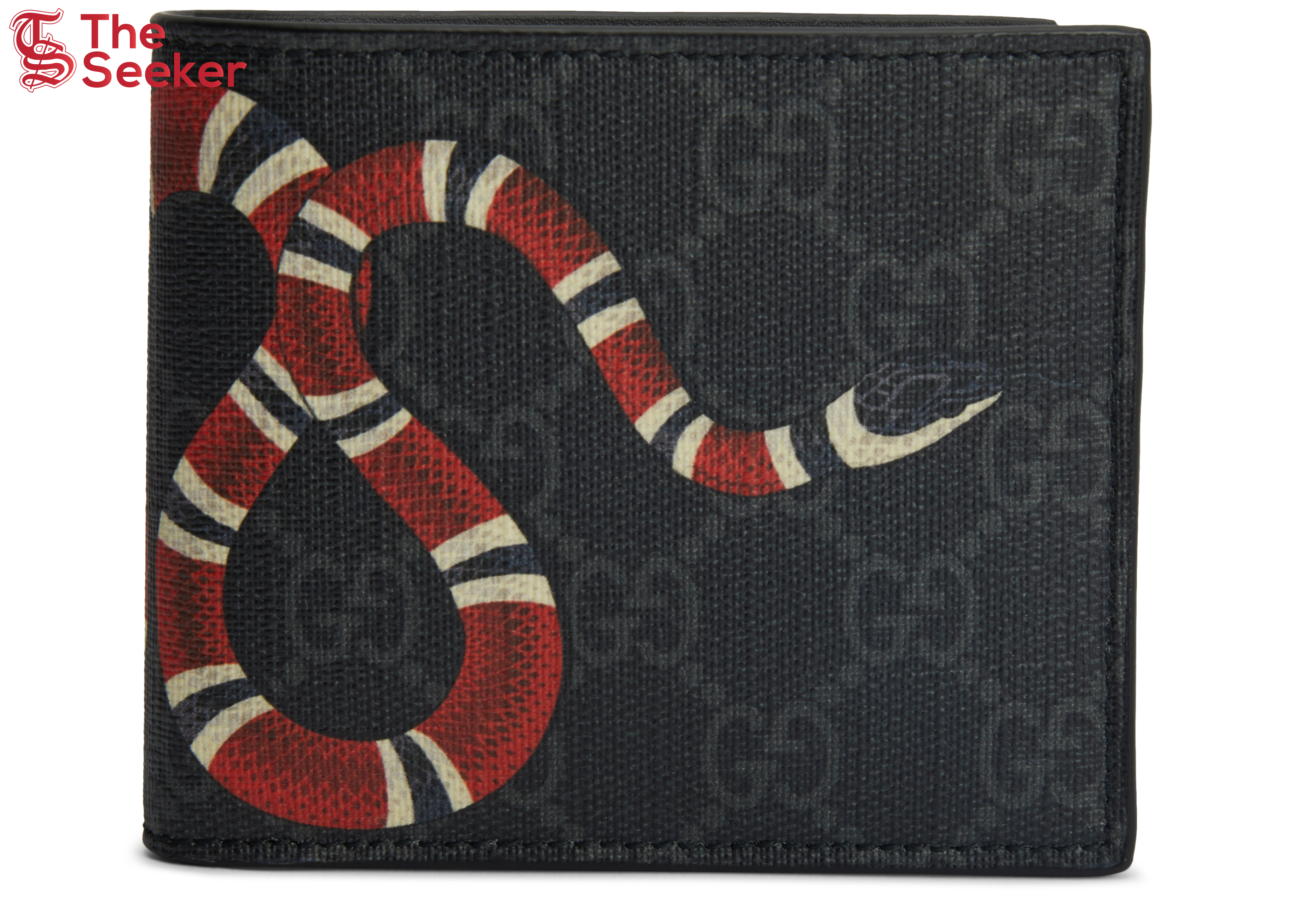 Gucci Kingsnake Wallet GG Supreme (8 Card Slots) Black