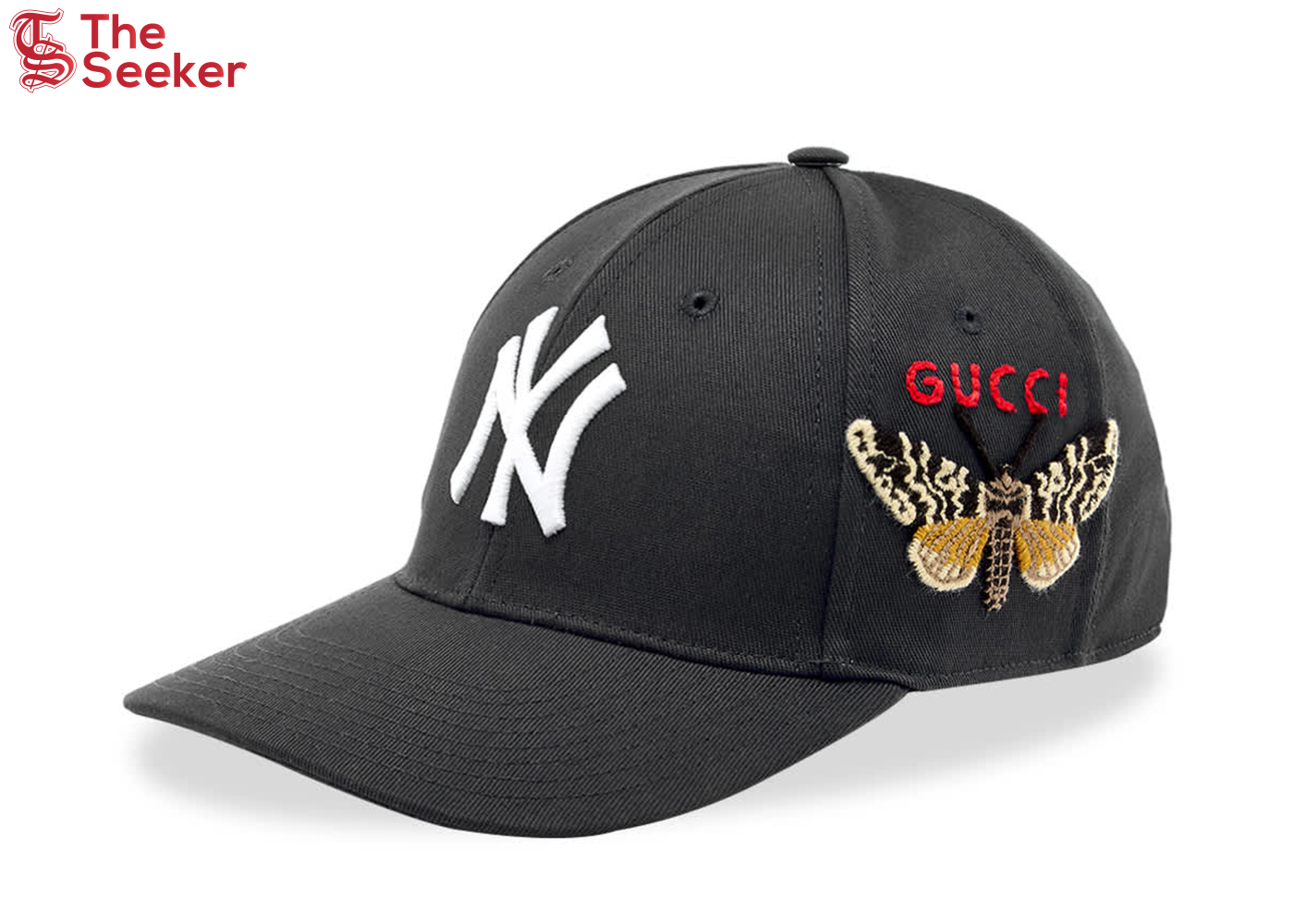 Gucci NY Yankees Embroidered Butterfly Baseball Cap Black