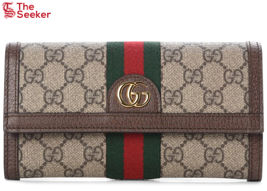 Gucci Ophidia Continental Wallet GG Web Beige/Ebony