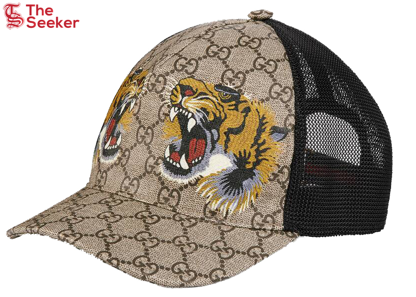 Gucci Tigers Print GG Supreme Baseball Hat Beige/Brown