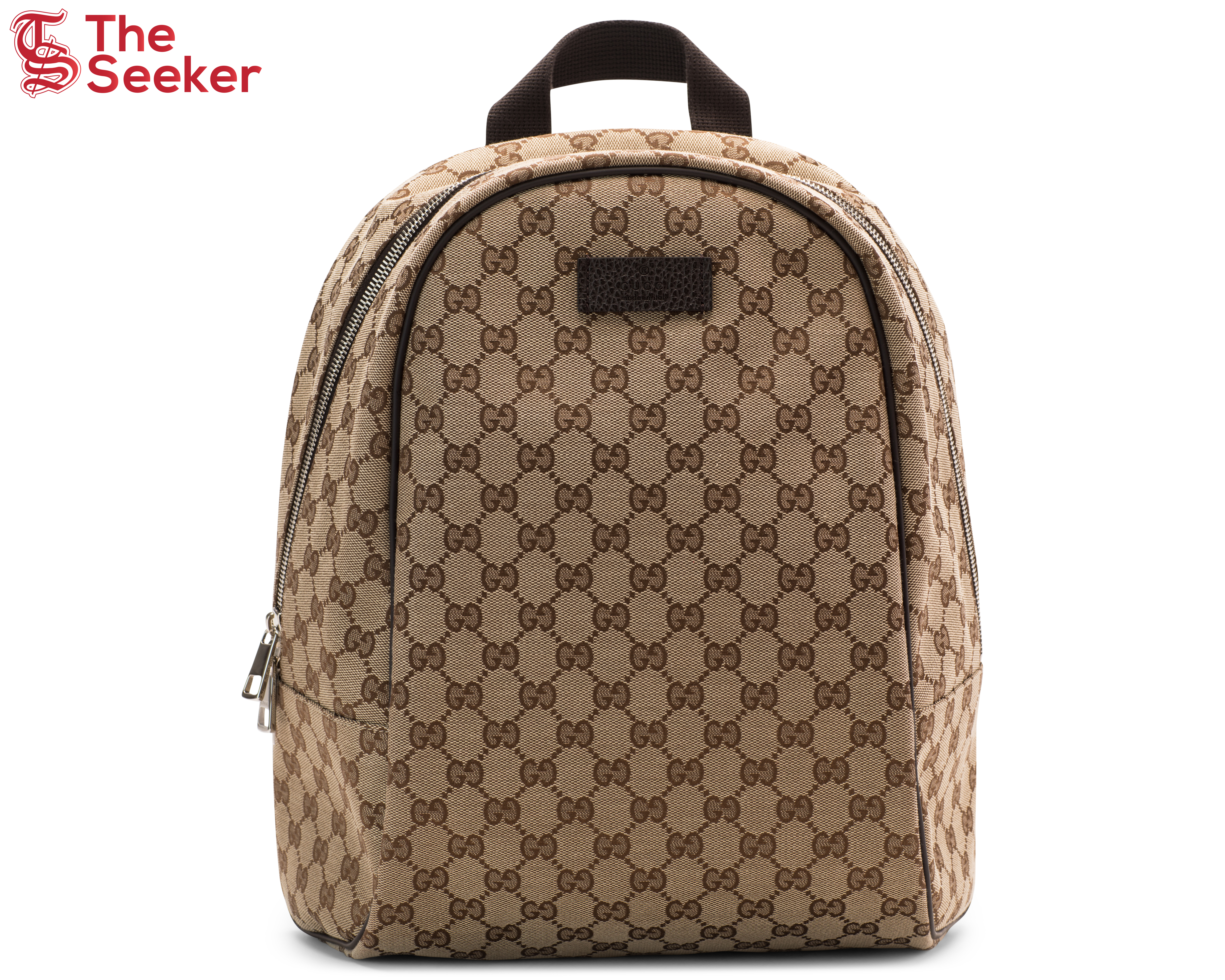 Gucci Top Zip Backpack Monogram GG Beige/Brown