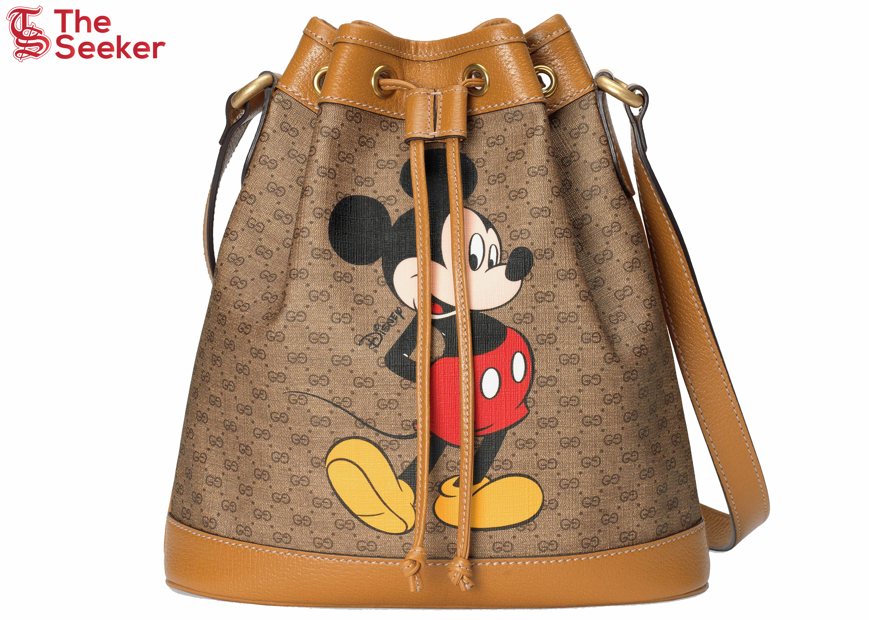 Gucci x Disney Bucket Bag Mini GG Supreme Mickey Mouse Small Beige