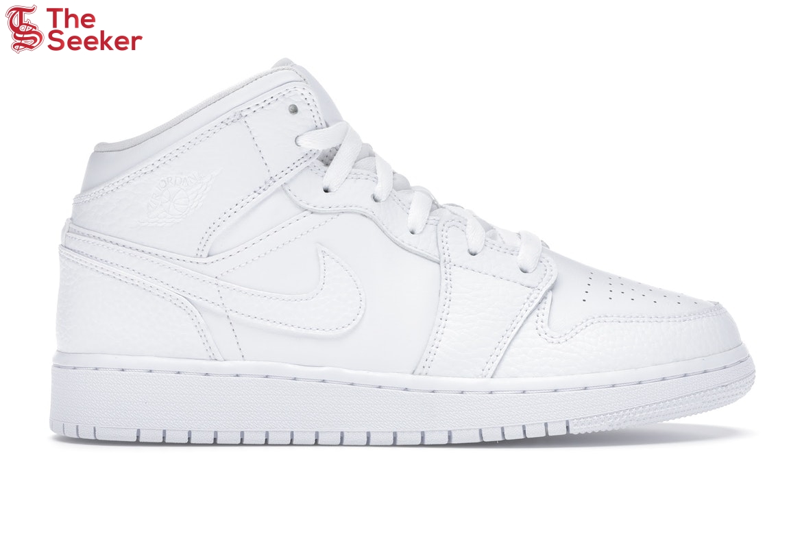 Jordan 1 Mid Triple White (GS)