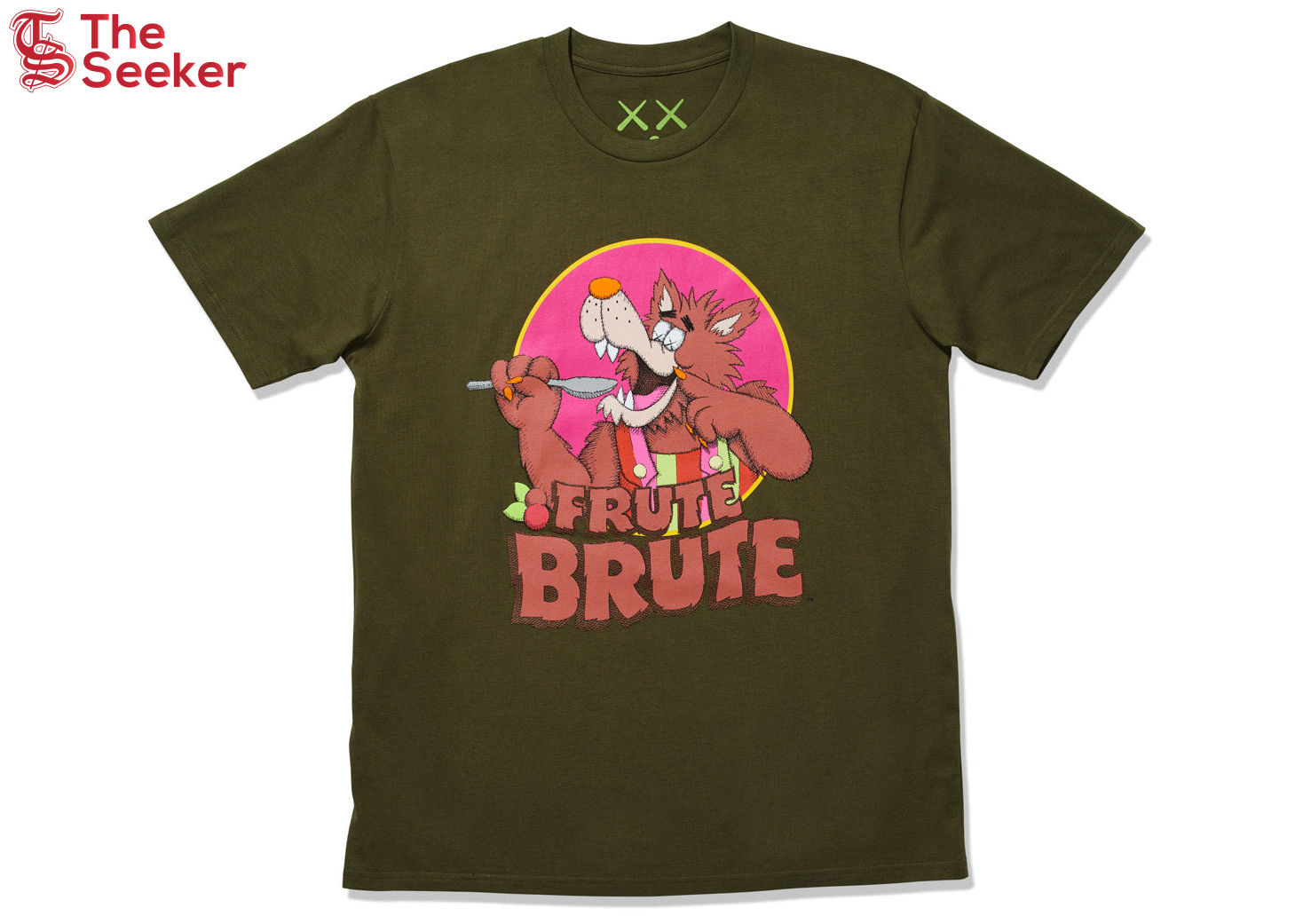 KAWS x Monsters Frute Brute T-shirt Olive