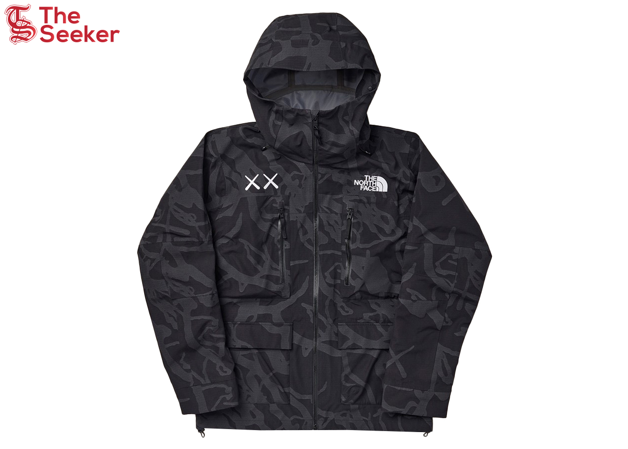 KAWS x The North Face Freeride Jacket TNF Black Dragline Print