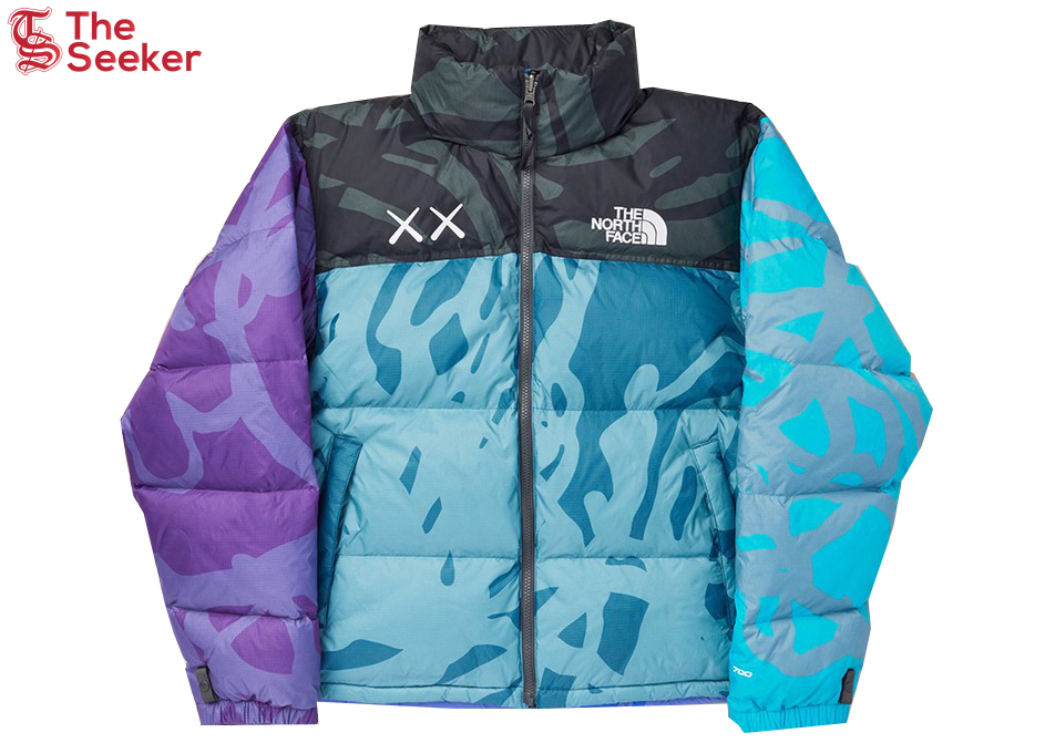 KAWS x The North Face Retro 1996 Nuptse Jacket Monterey Blue Nuptse Print