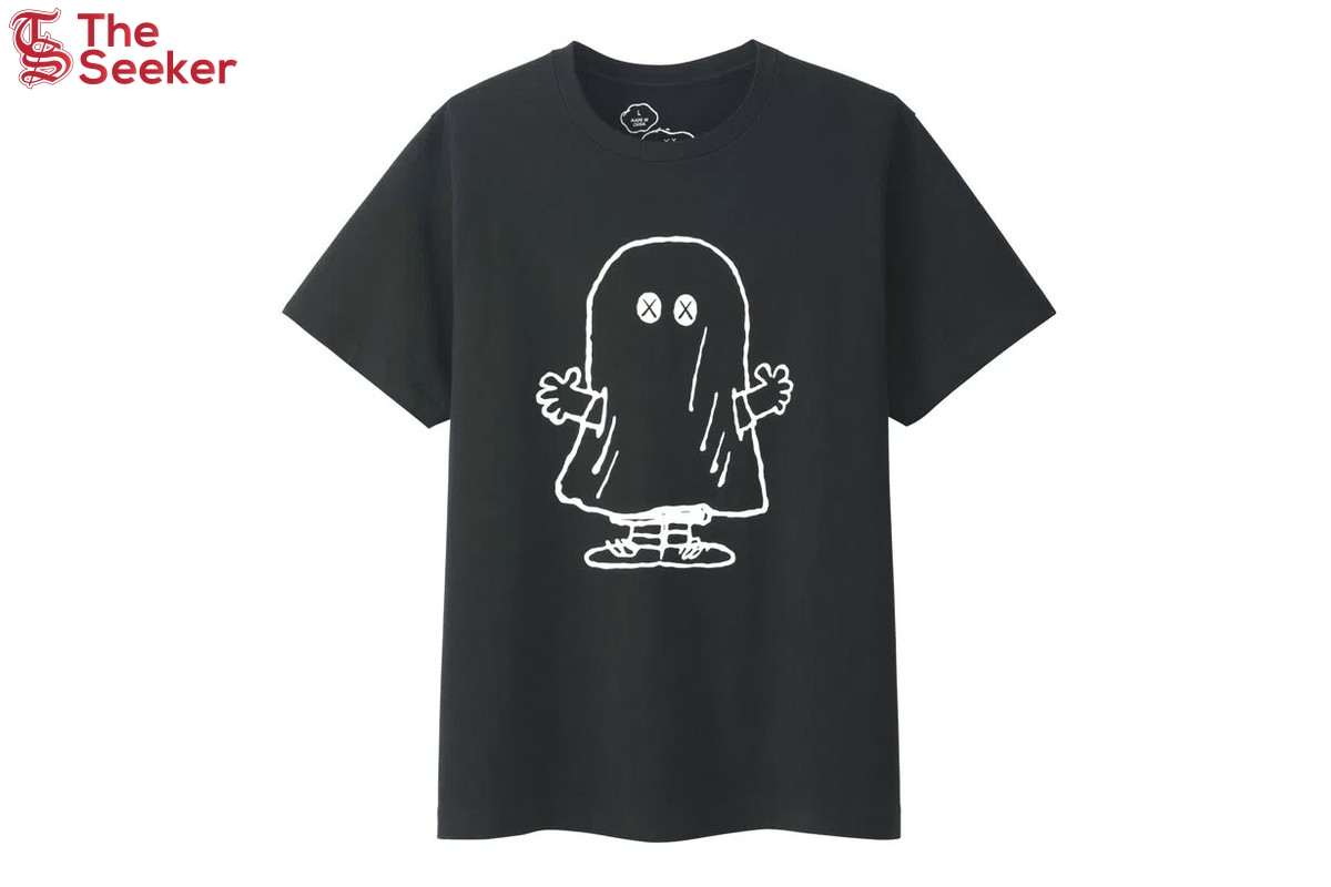 KAWS x Uniqlo x Peanuts Ghost Tee Black